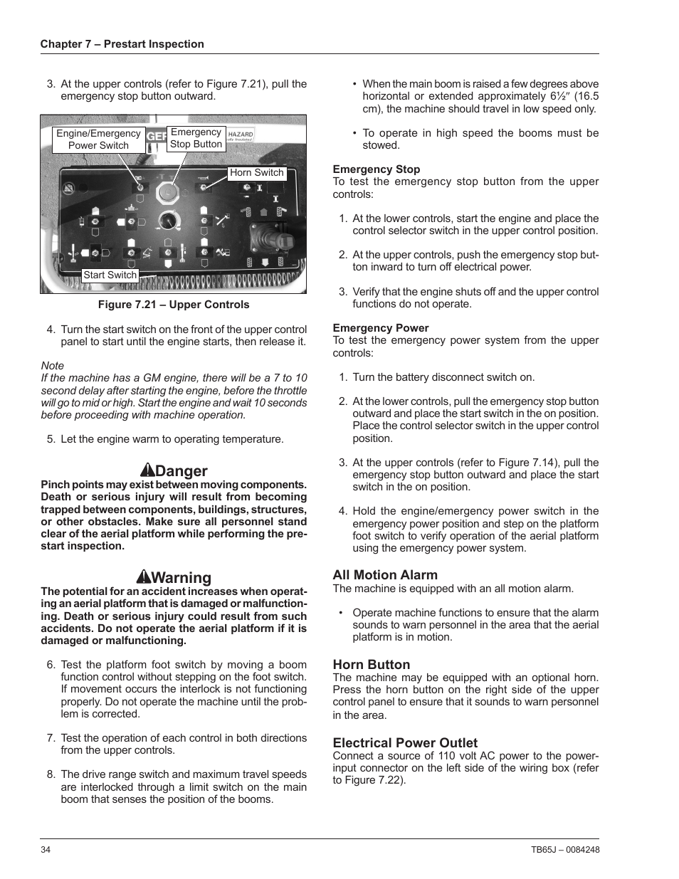 Danger, Warning | Snorkel TB65J User Manual | Page 38 / 74