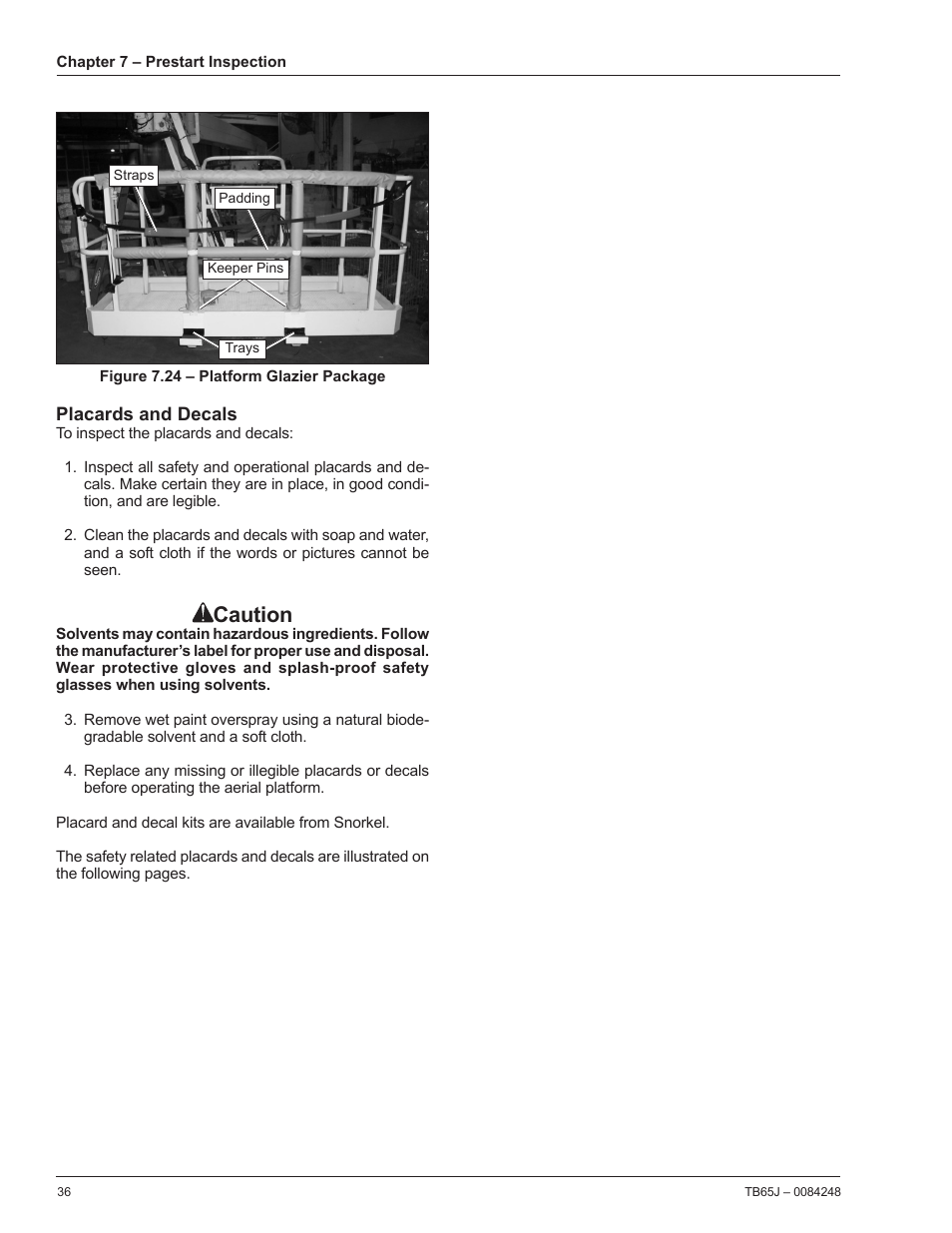 Caution | Snorkel TB65J User Manual | Page 40 / 74