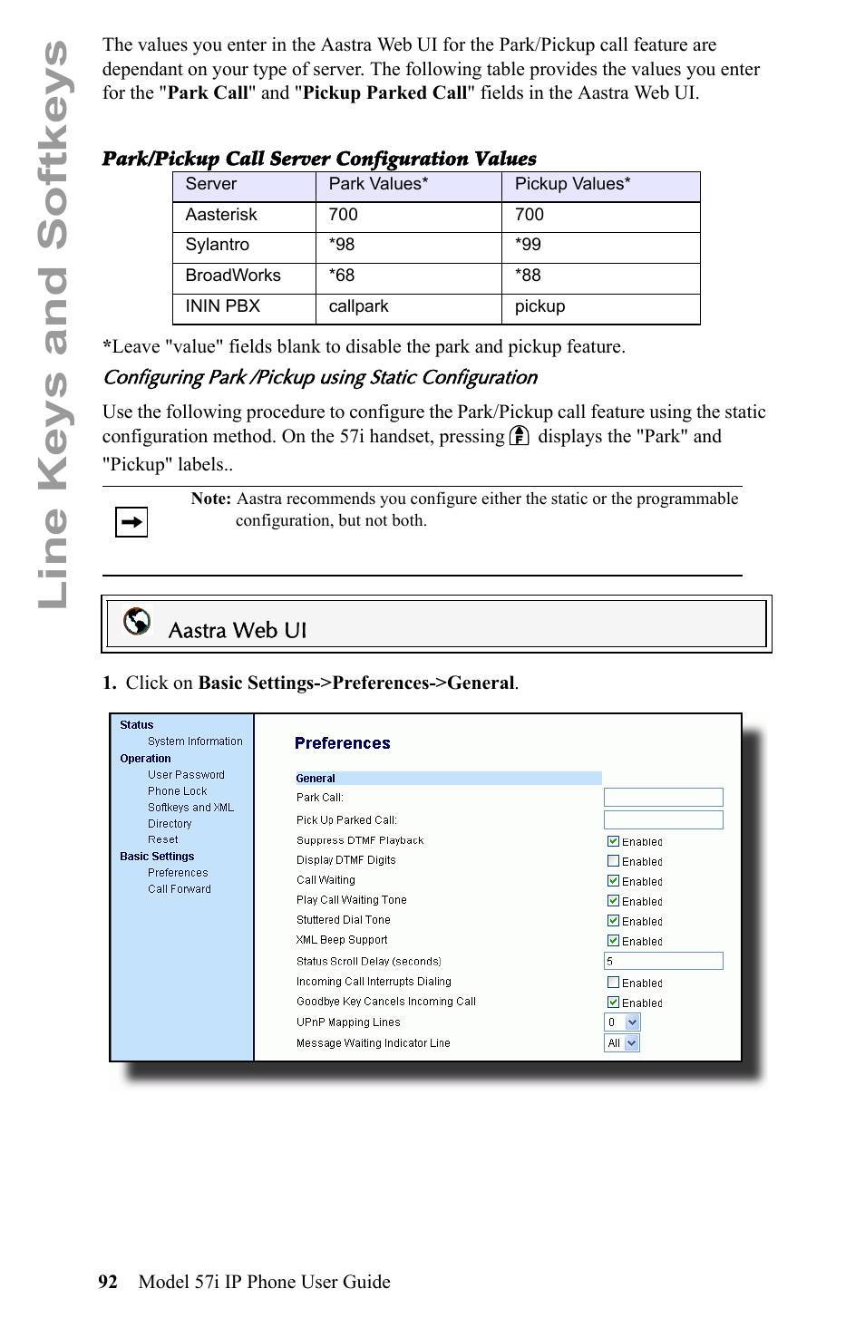 Line keys and softkeys | Aastra Telecom IP Phone User Manual | Page 100 / 210