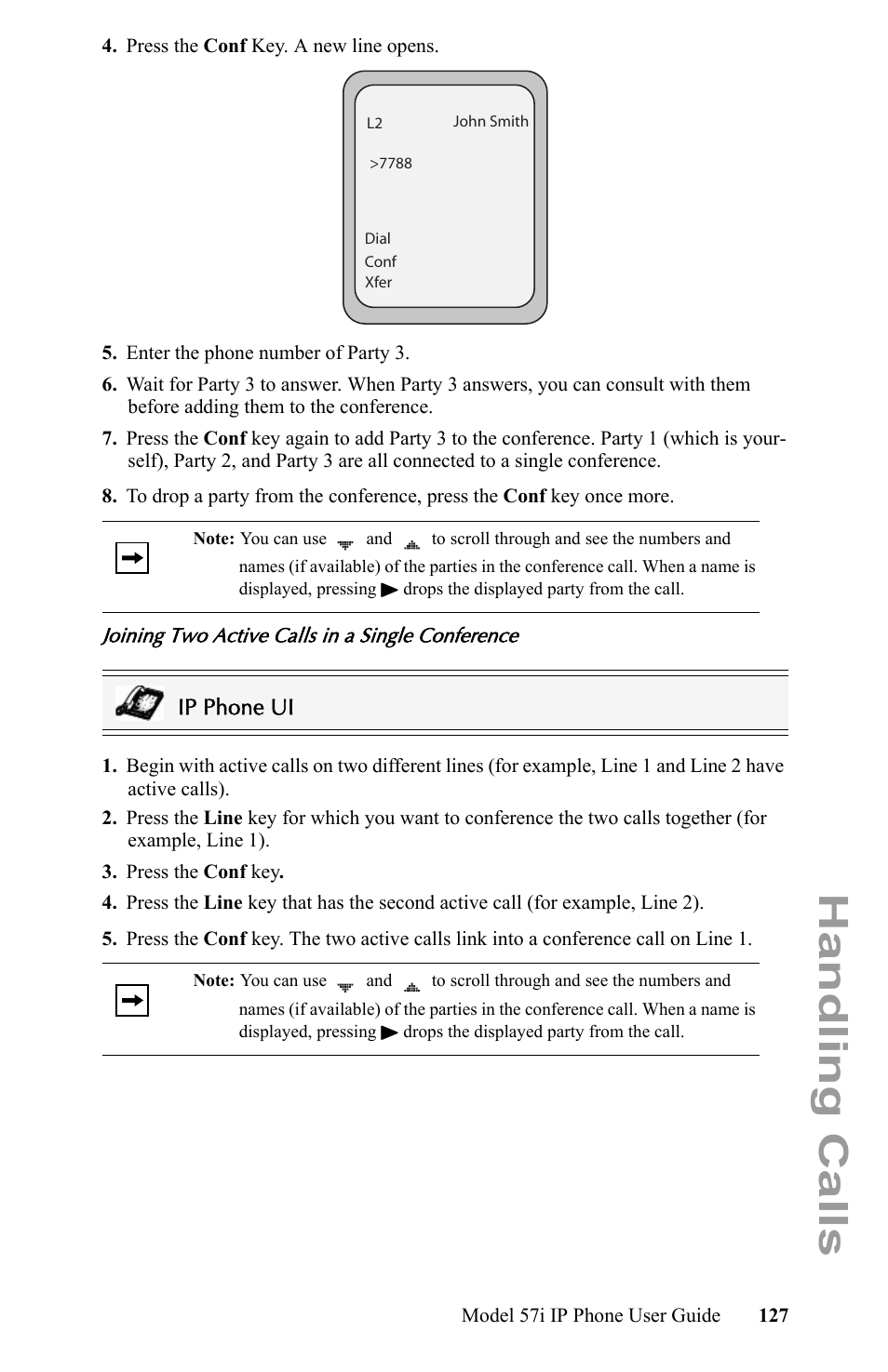 Handling calls | Aastra Telecom IP Phone User Manual | Page 135 / 210