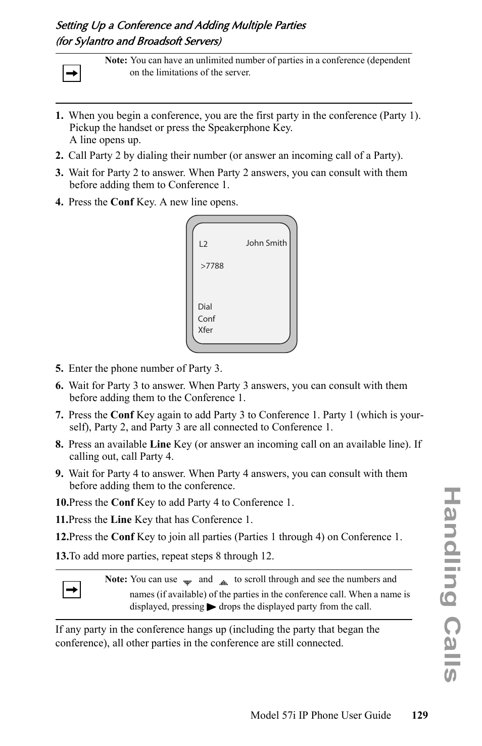 Handling calls | Aastra Telecom IP Phone User Manual | Page 137 / 210