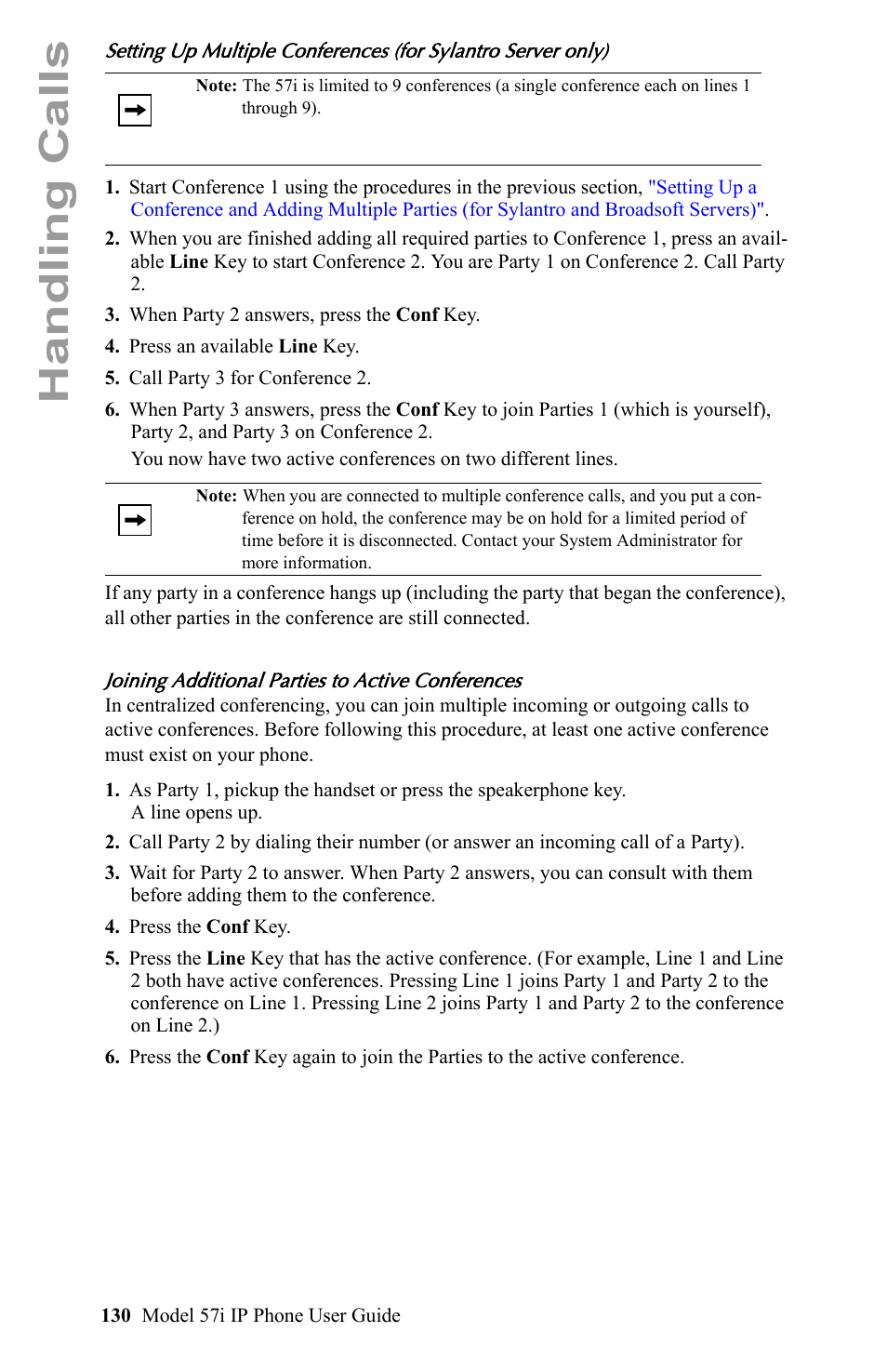 Handling calls | Aastra Telecom IP Phone User Manual | Page 138 / 210