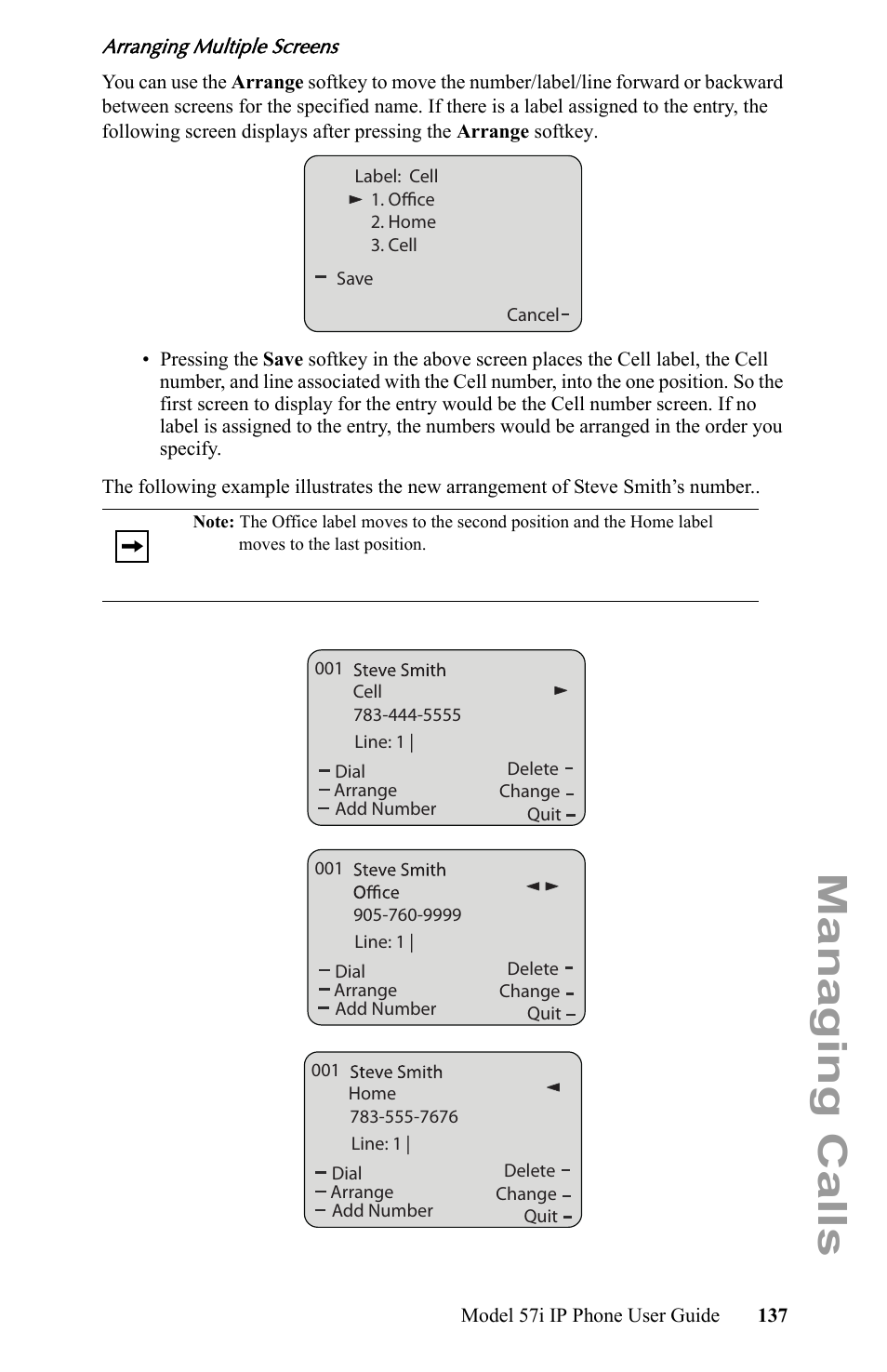 Managing calls | Aastra Telecom IP Phone User Manual | Page 145 / 210