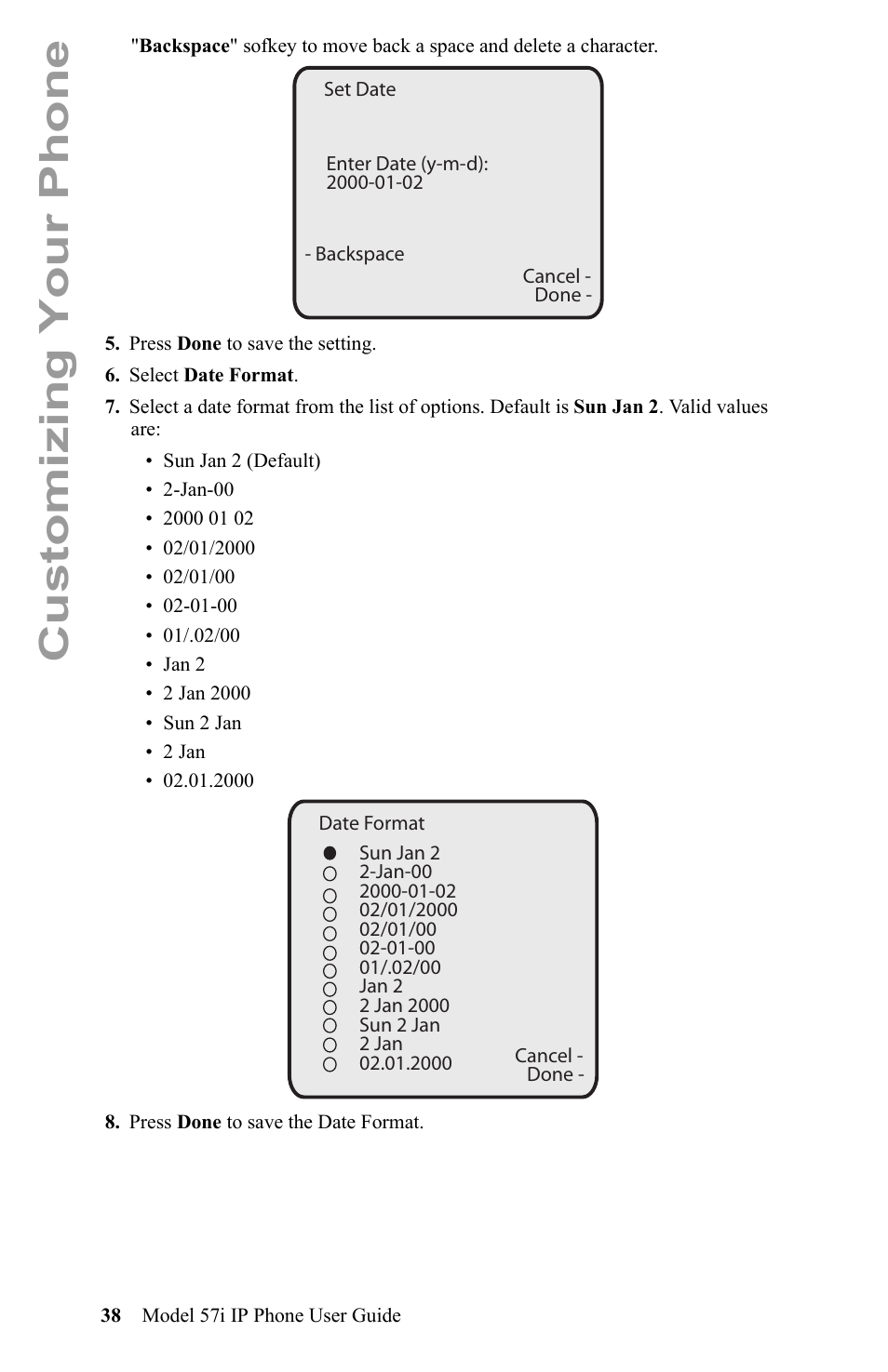 Customizing your phone | Aastra Telecom IP Phone User Manual | Page 46 / 210