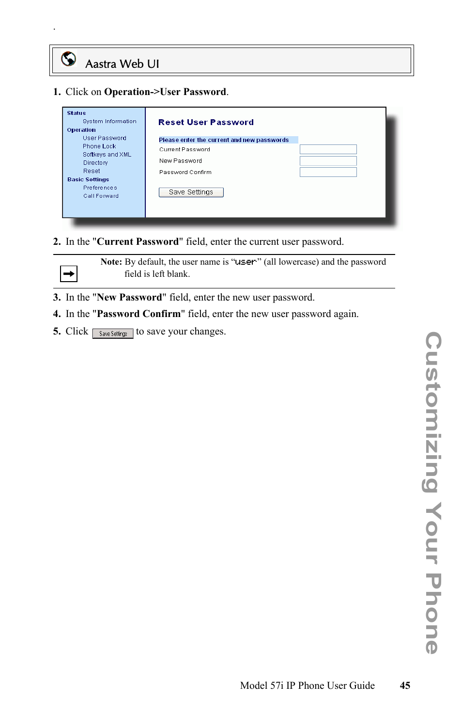 Customizing your phone | Aastra Telecom IP Phone User Manual | Page 53 / 210