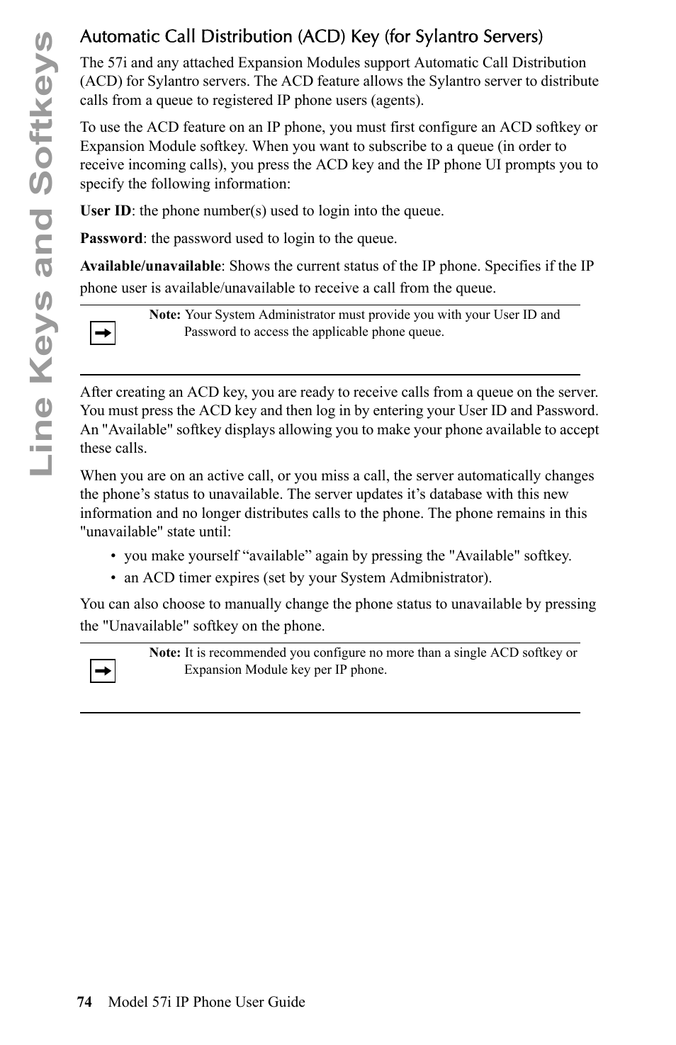 Line keys and softkeys | Aastra Telecom IP Phone User Manual | Page 82 / 210