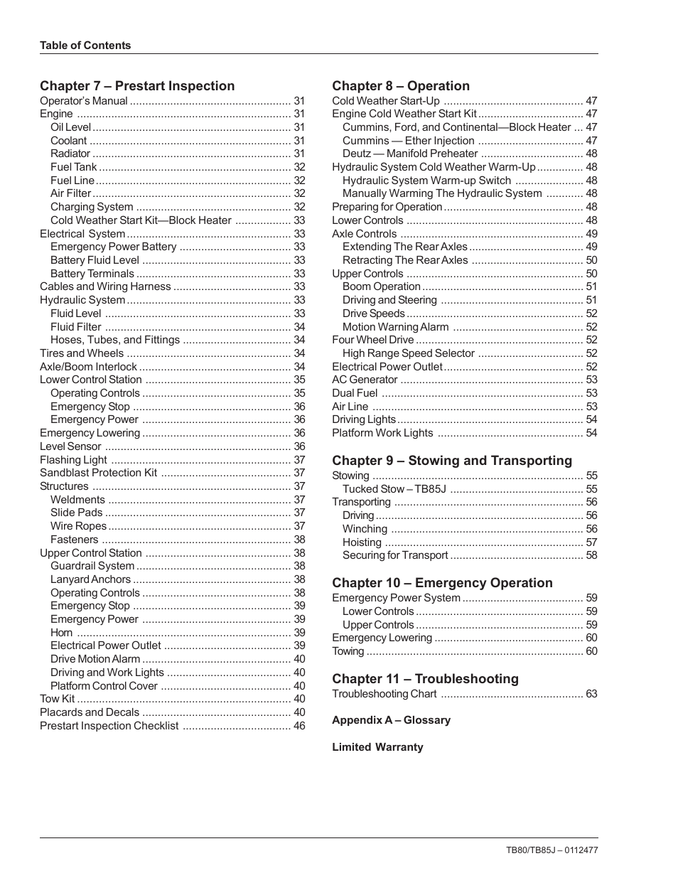 Snorkel TB85J User Manual | Page 4 / 76