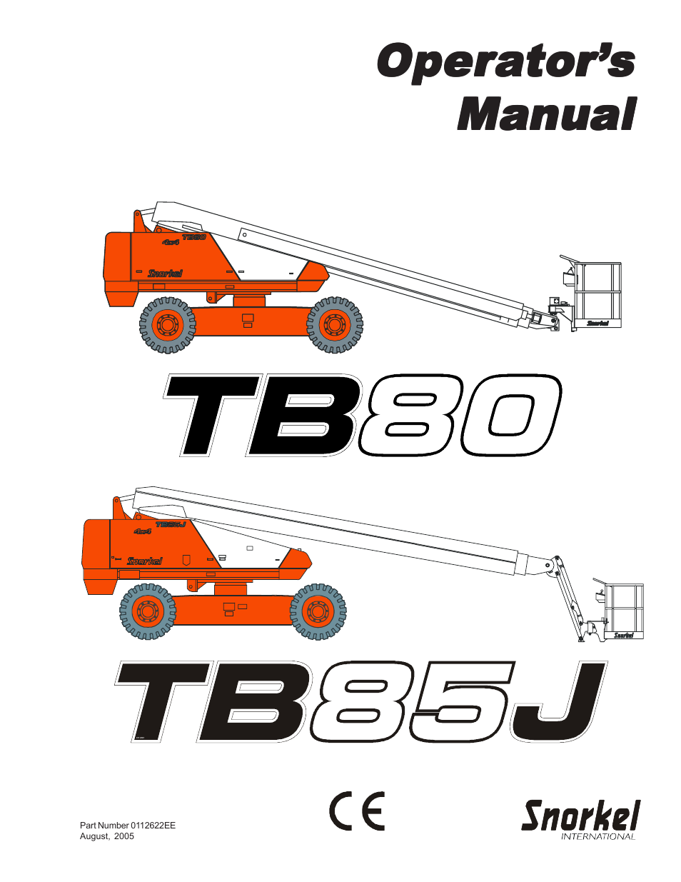 Snorkel TB85J CE User Manual | 70 pages