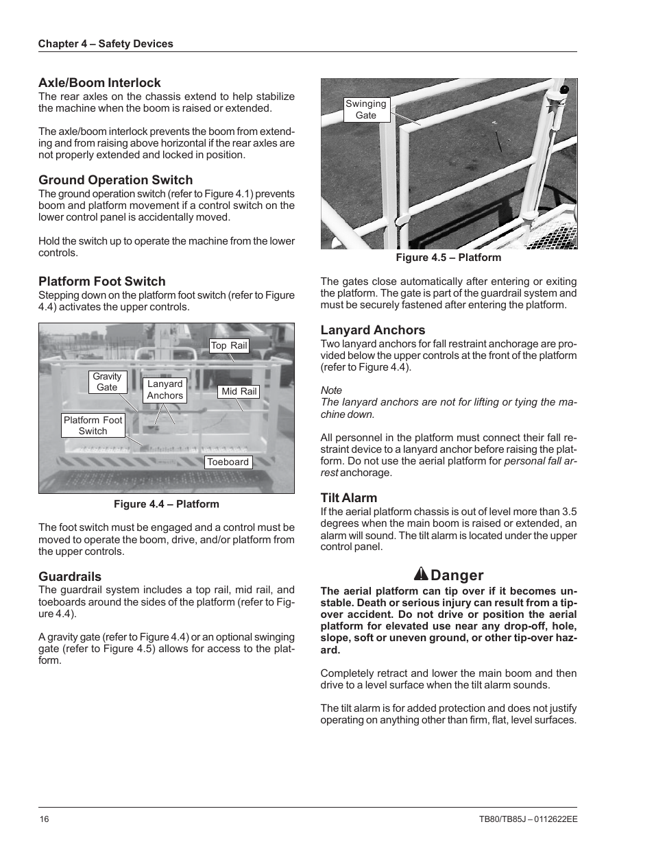 Danger | Snorkel TB85J CE User Manual | Page 20 / 70