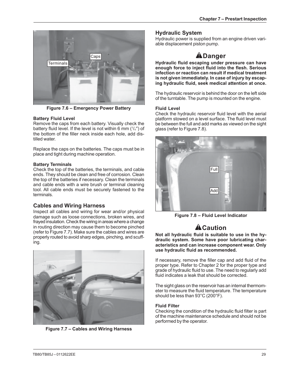 Danger, Caution | Snorkel TB85J CE User Manual | Page 33 / 70