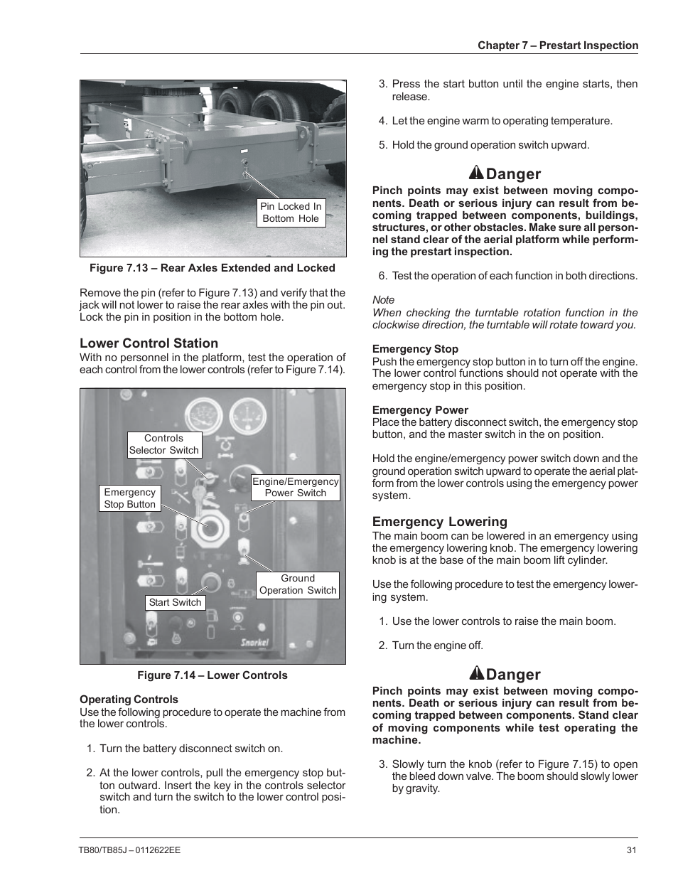 Danger | Snorkel TB85J CE User Manual | Page 35 / 70