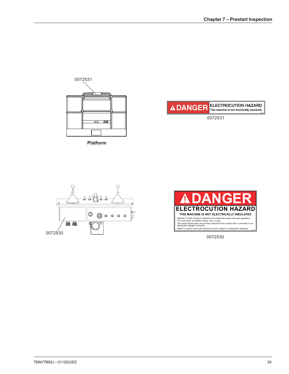 Danger, Electrocution hazard | Snorkel TB85J CE User Manual | Page 43 / 70