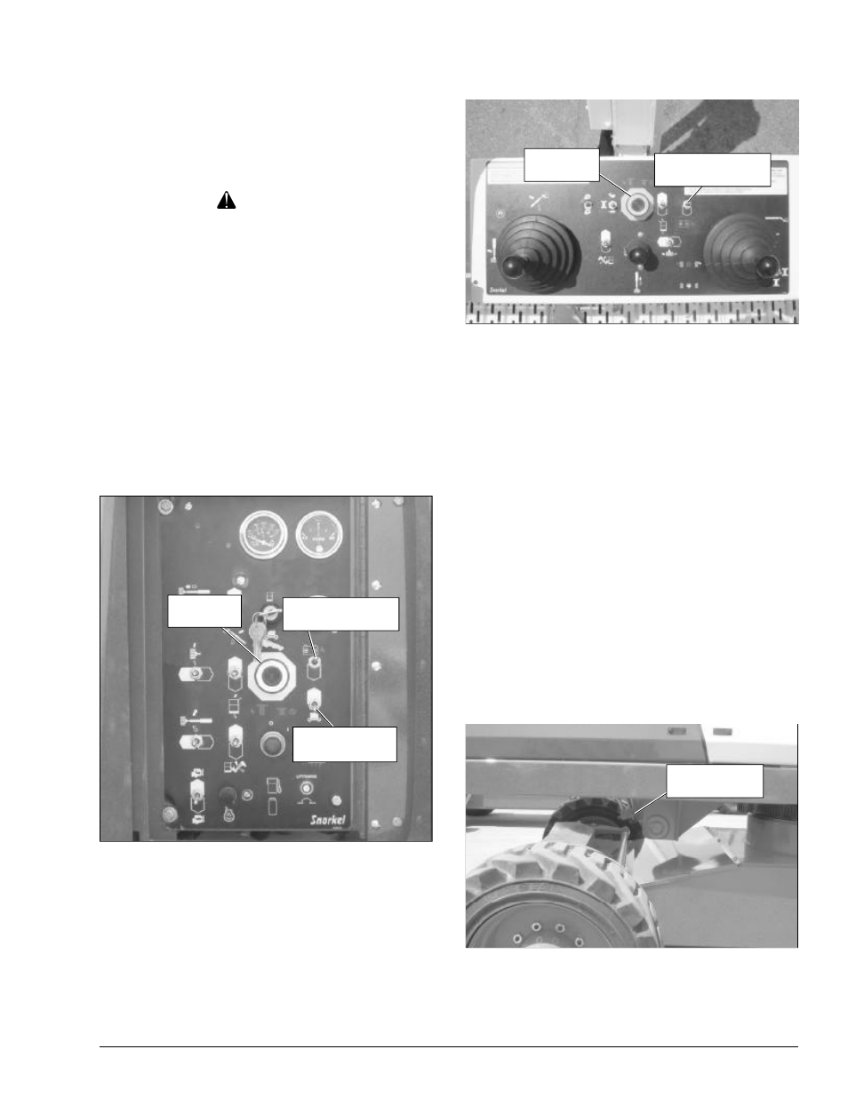 Warning, Chapter 4 – safety devices | Snorkel TB85J Fixed Axle CE User Manual | Page 19 / 70