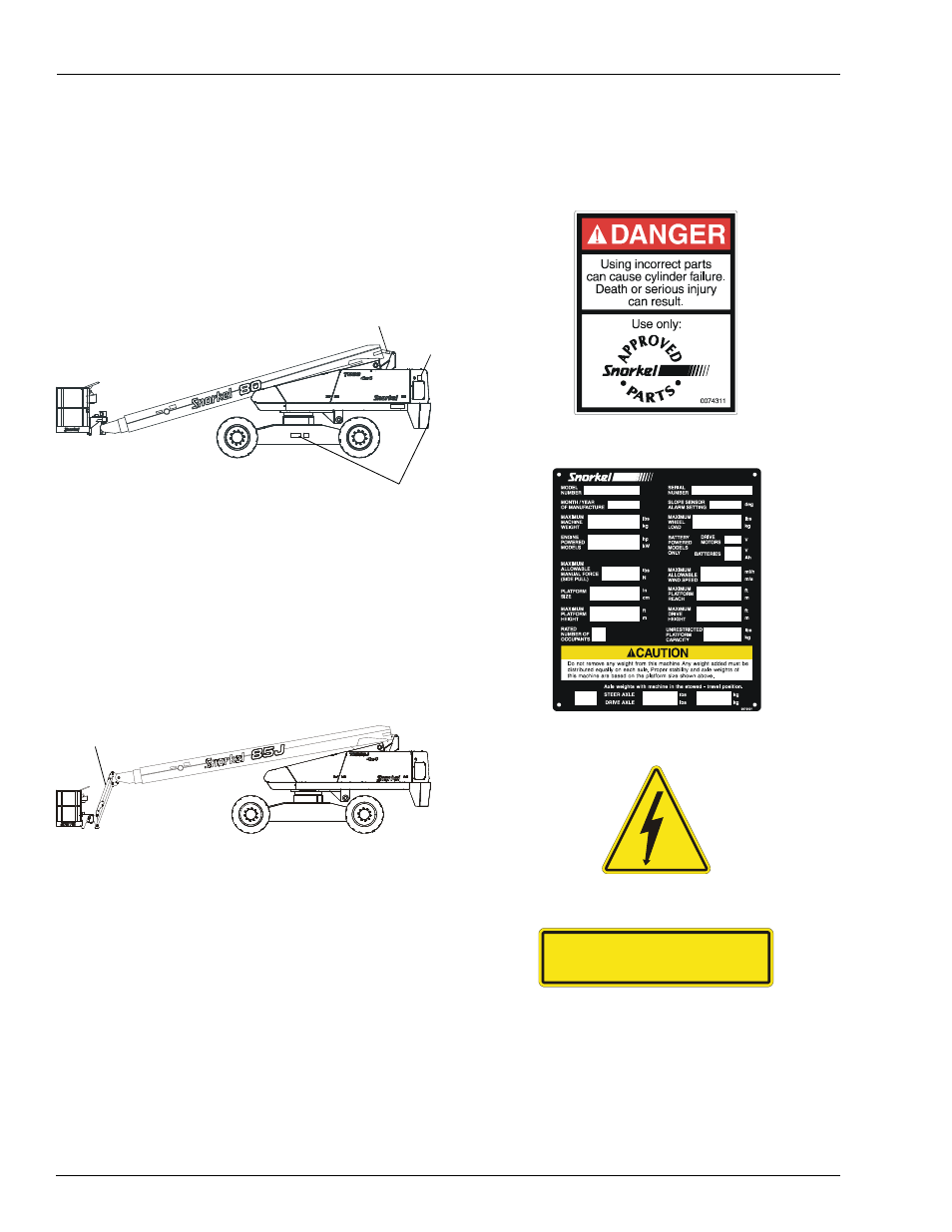 Snorkel TB85J Fixed Axle CE User Manual | Page 40 / 70