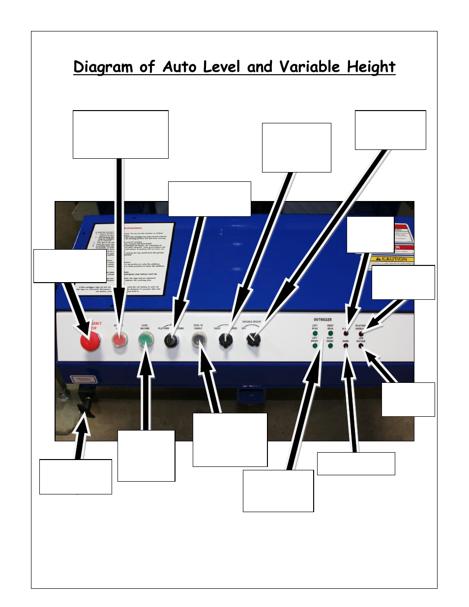 Diagram of auto level and variable height | Snorkel XT24SD-sn000001+ User Manual | Page 18 / 46