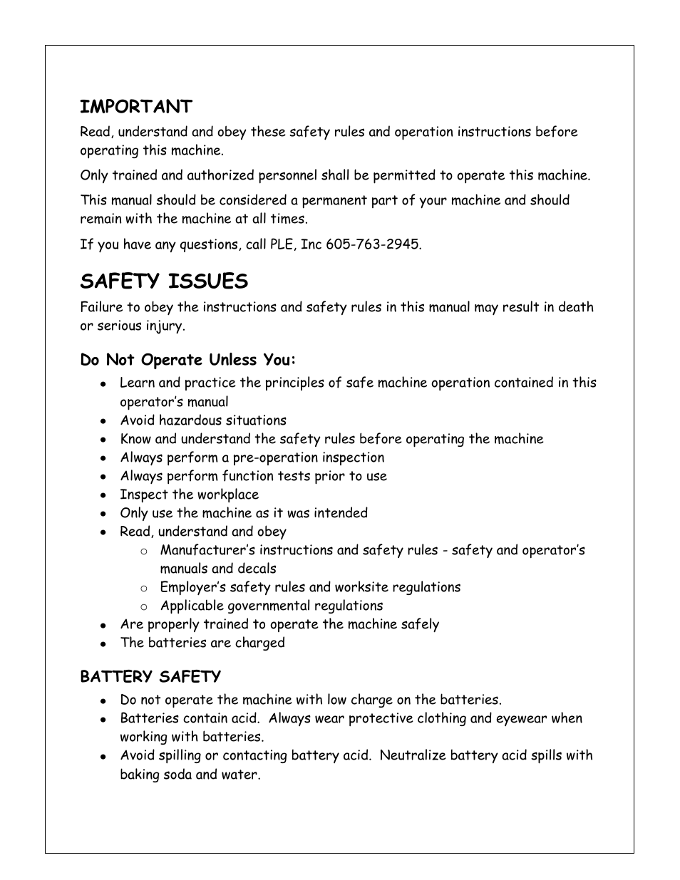 Safety issues, Important | Snorkel XT24SD-sn000001+ User Manual | Page 5 / 46