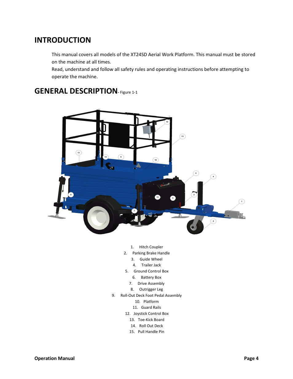 Introduction, General description | Snorkel XT24SD-sn000000+ User Manual | Page 5 / 18