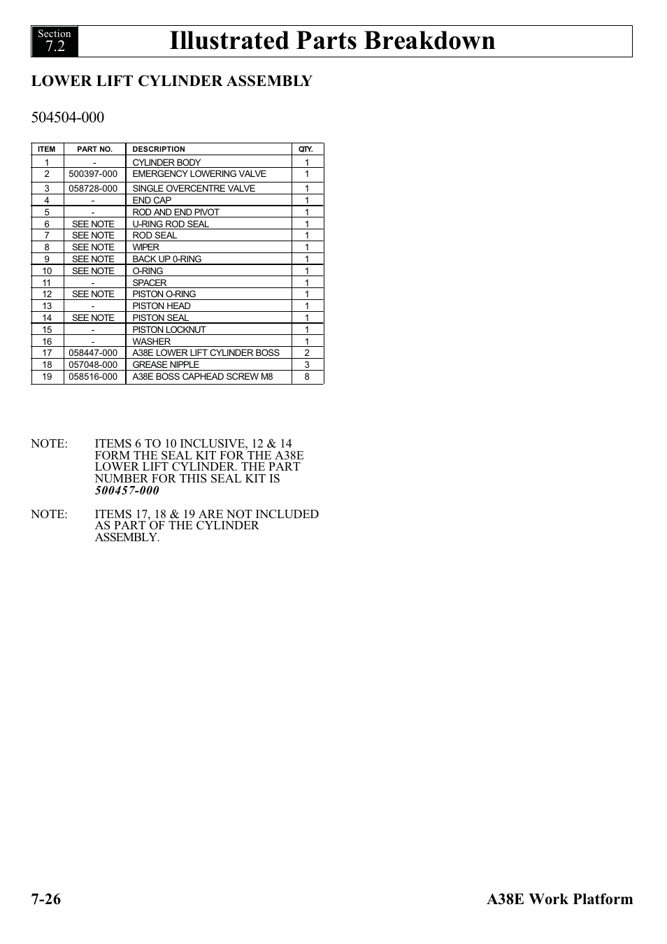 Illustrated parts breakdown | Snorkel A38E-sn004500+ User Manual | Page 104 / 132