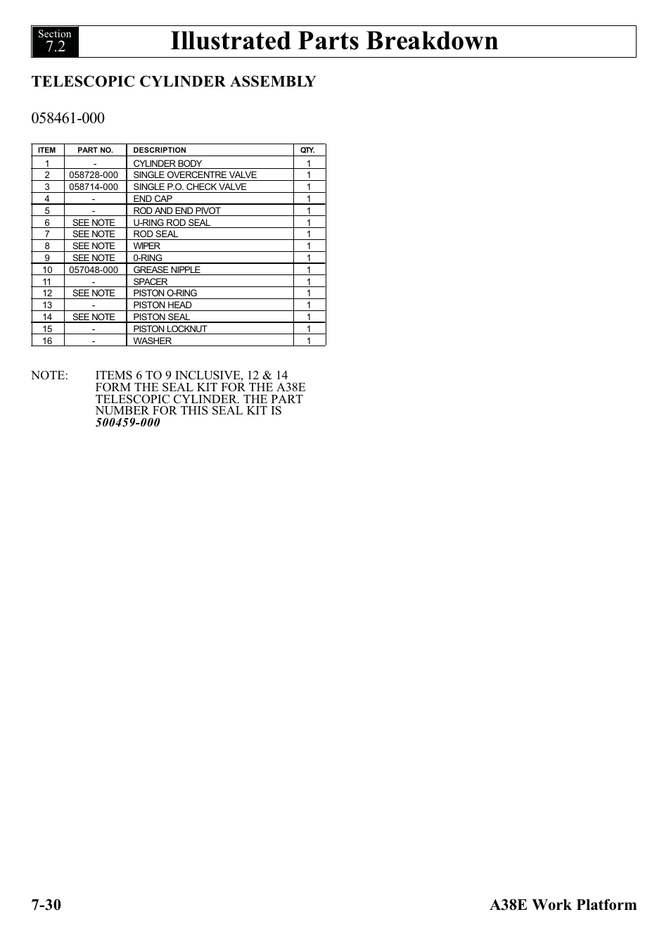 Illustrated parts breakdown | Snorkel A38E-sn004500+ User Manual | Page 108 / 132