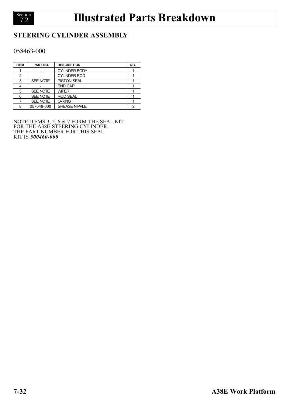 Illustrated parts breakdown | Snorkel A38E-sn004500+ User Manual | Page 110 / 132