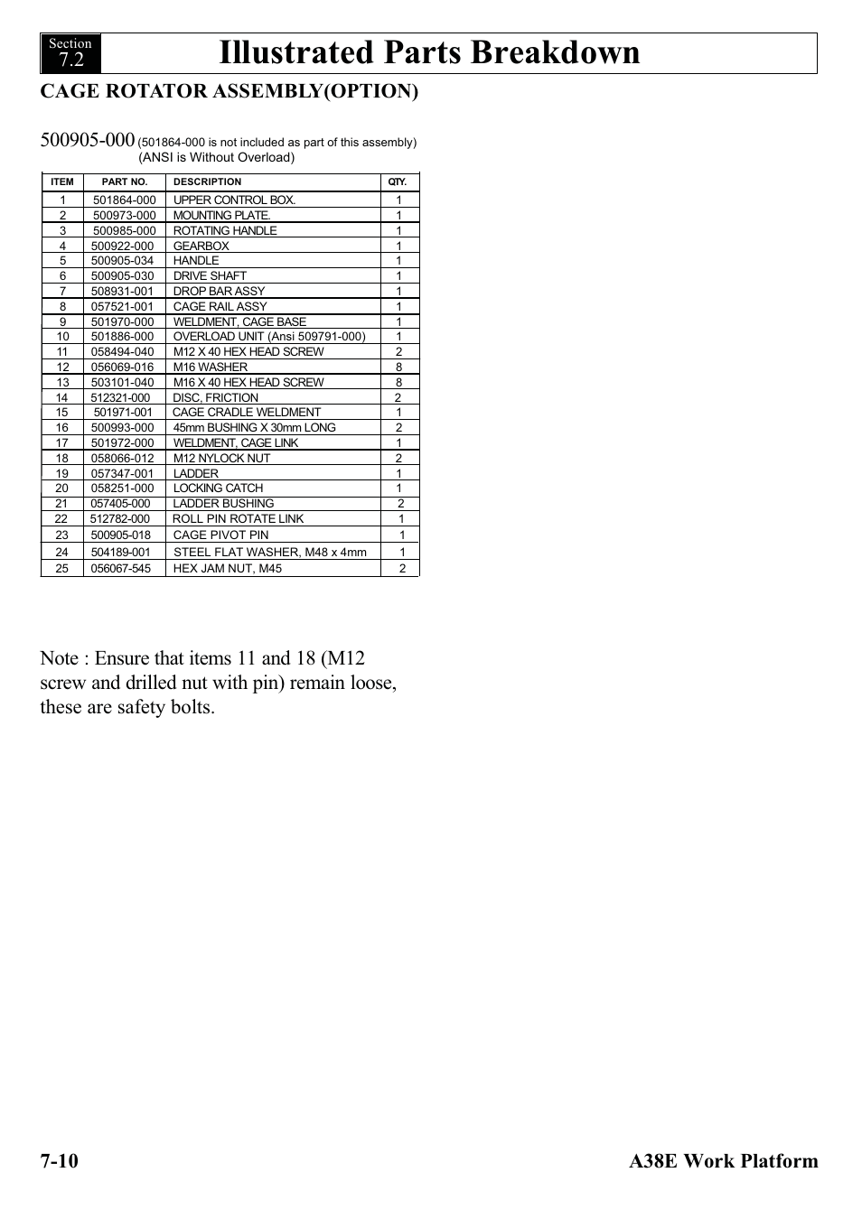 Illustrated parts breakdown | Snorkel A38E-sn004500+ User Manual | Page 88 / 132