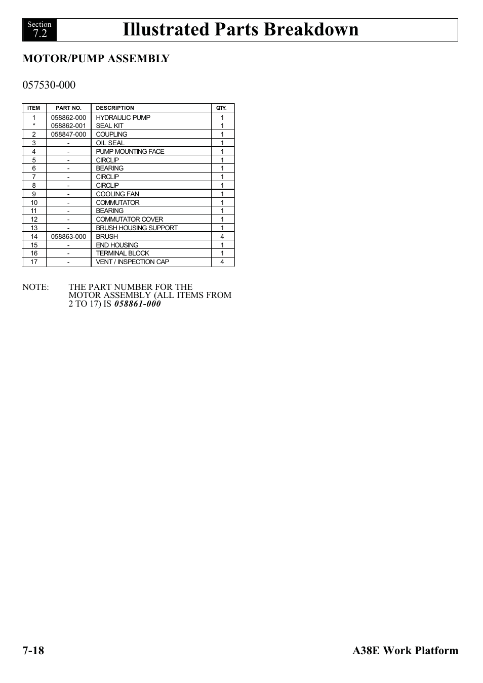Illustrated parts breakdown | Snorkel A38E-sn004500+ User Manual | Page 96 / 132