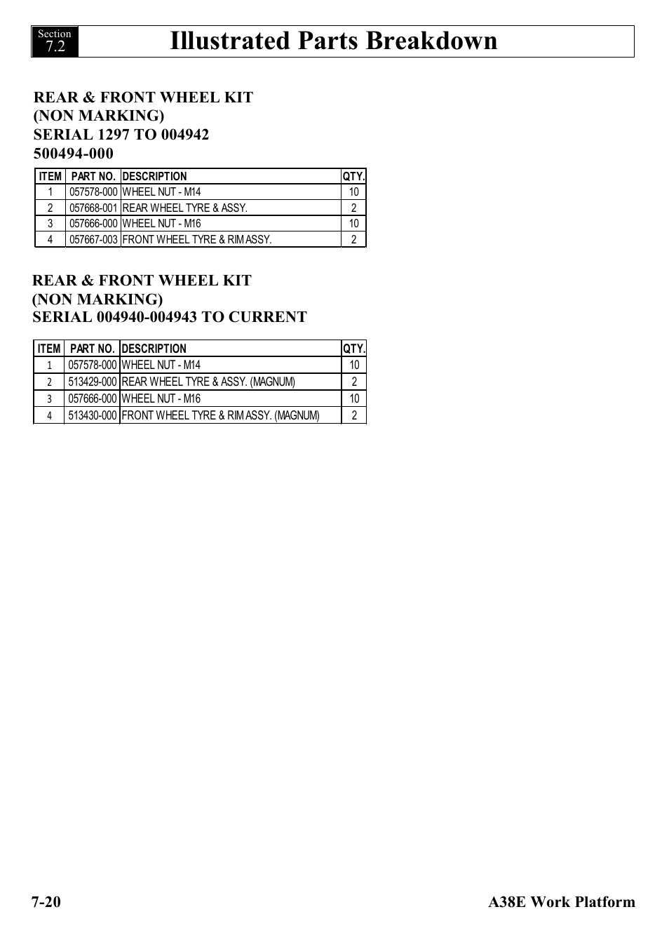 Illustrated parts breakdown | Snorkel A38E-sn006001+ User Manual | Page 102 / 136