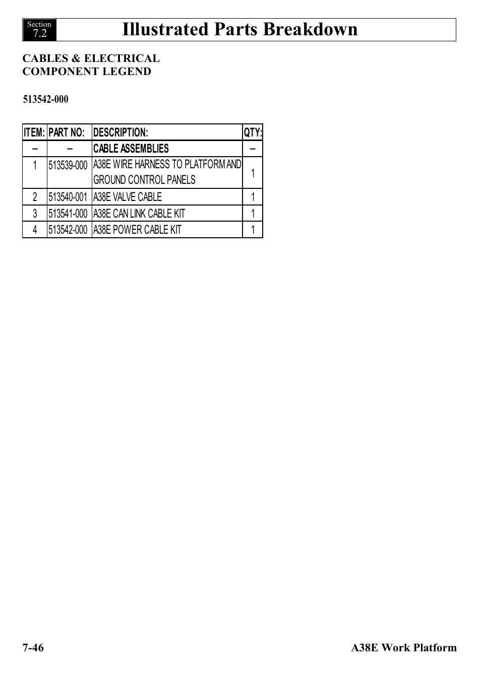 Illustrated parts breakdown | Snorkel A38E-sn006001+ User Manual | Page 124 / 136