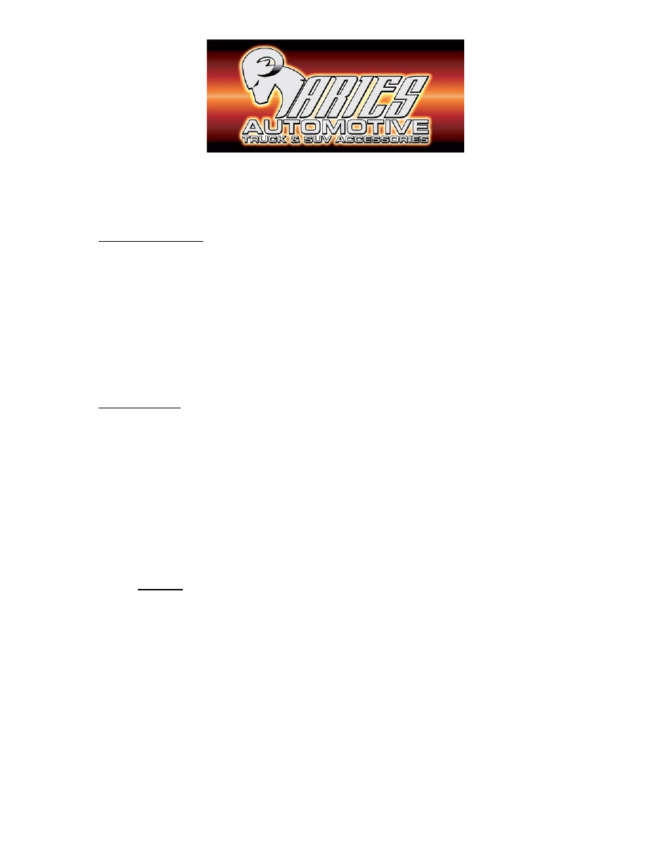 Aries Automotive 4066-2 User Manual | 2 pages