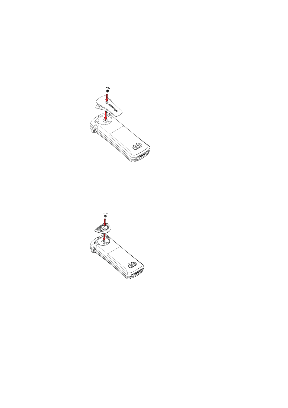 1 attaching a standard clip (hinge type), 2 attaching a security clip (swivel type), 3 leather casing | AASTRA DT690 User Manual | Page 126 / 140