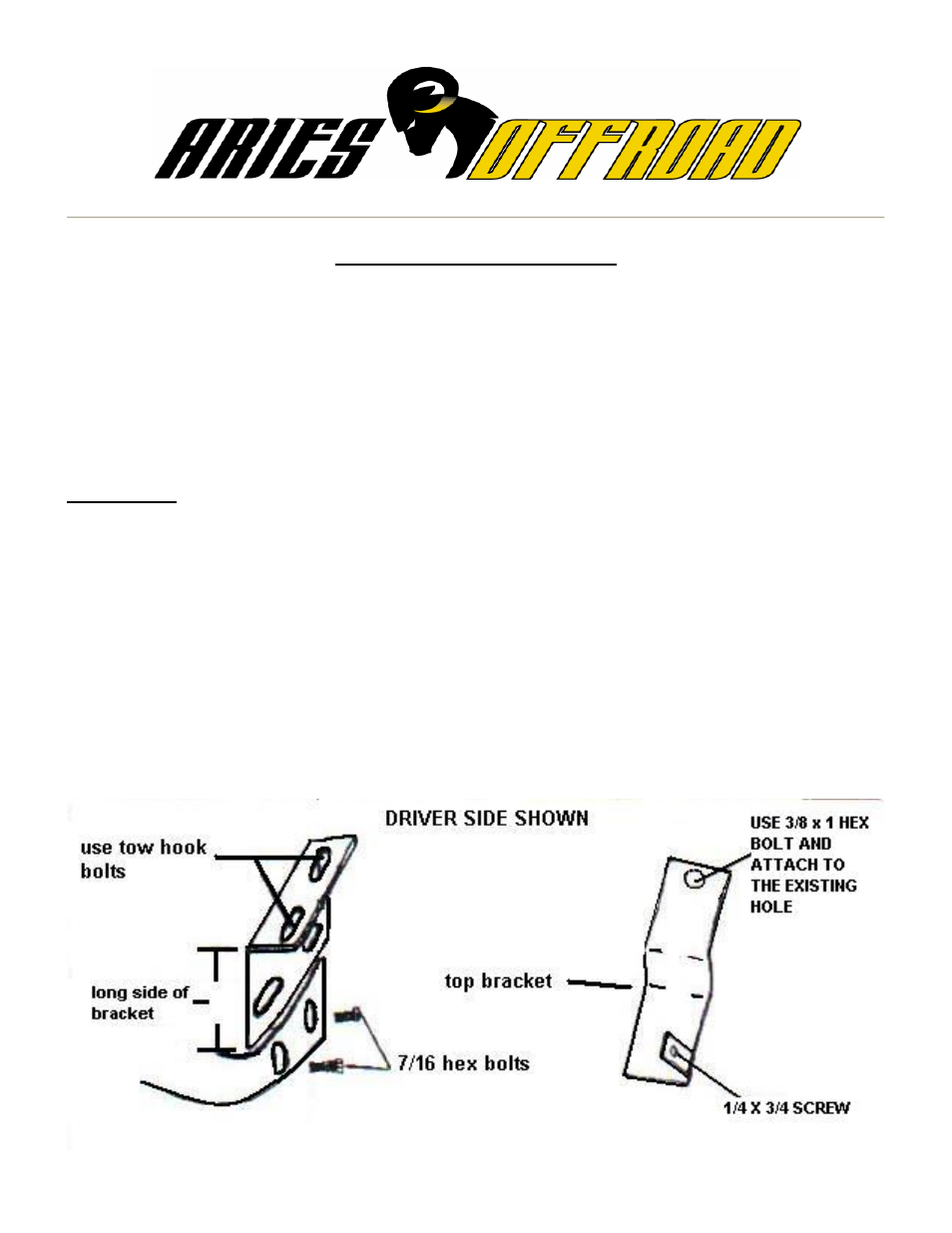 Aries Automotive 4044 User Manual | 1 page