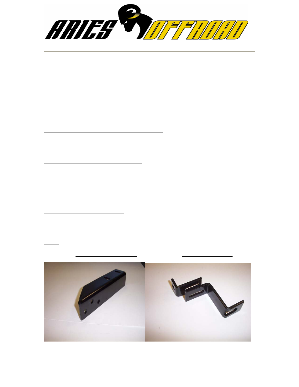 Aries Automotive 4042 User Manual | 1 page