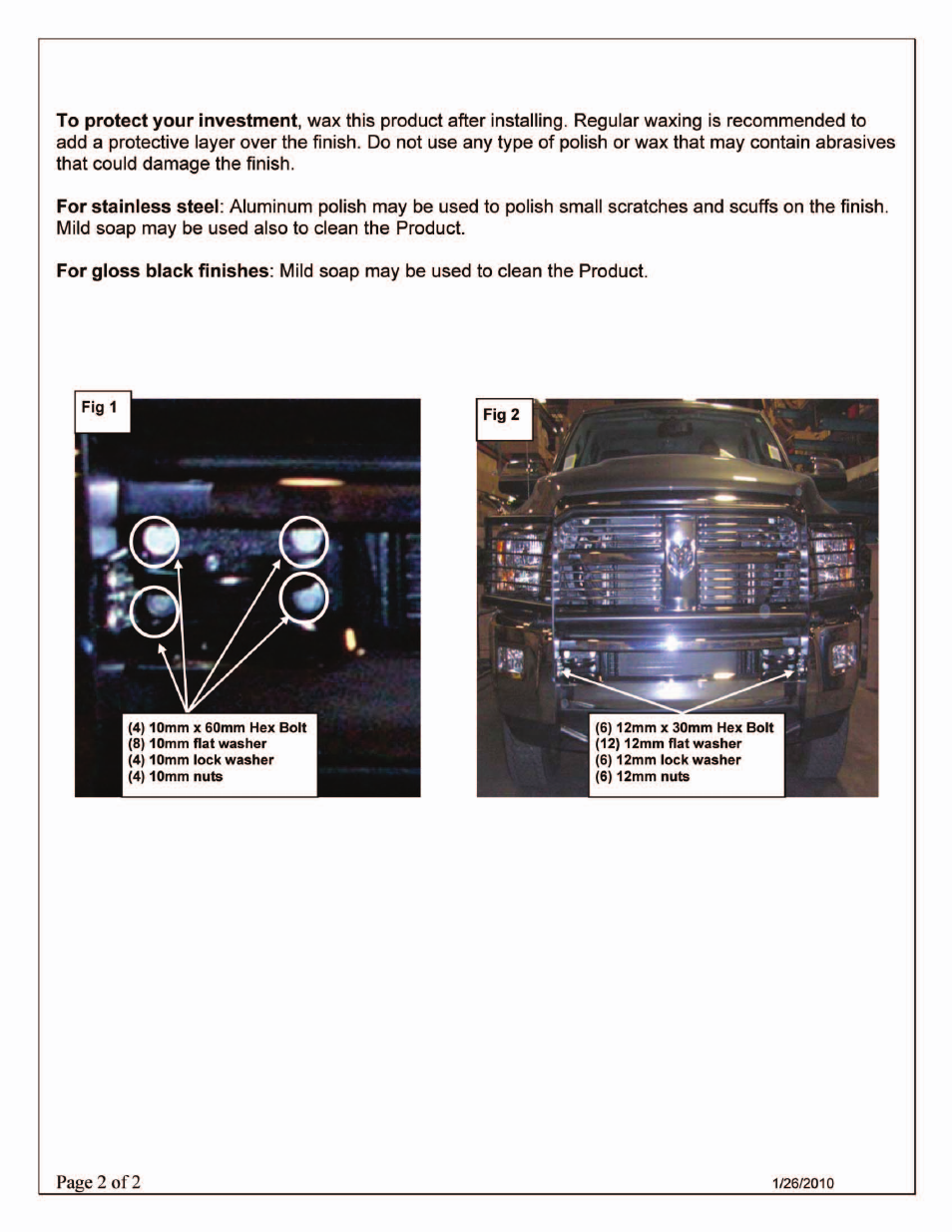 Aries Automotive 5056-2 User Manual | Page 2 / 2