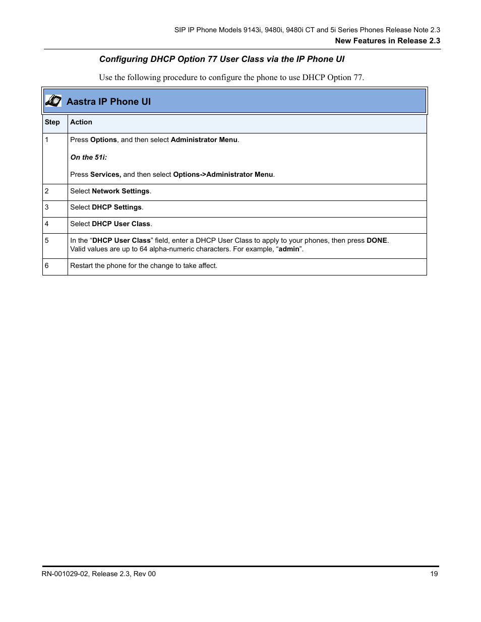 Aastra ip phone ui | Aastra Telecom CT9143i User Manual | Page 23 / 72