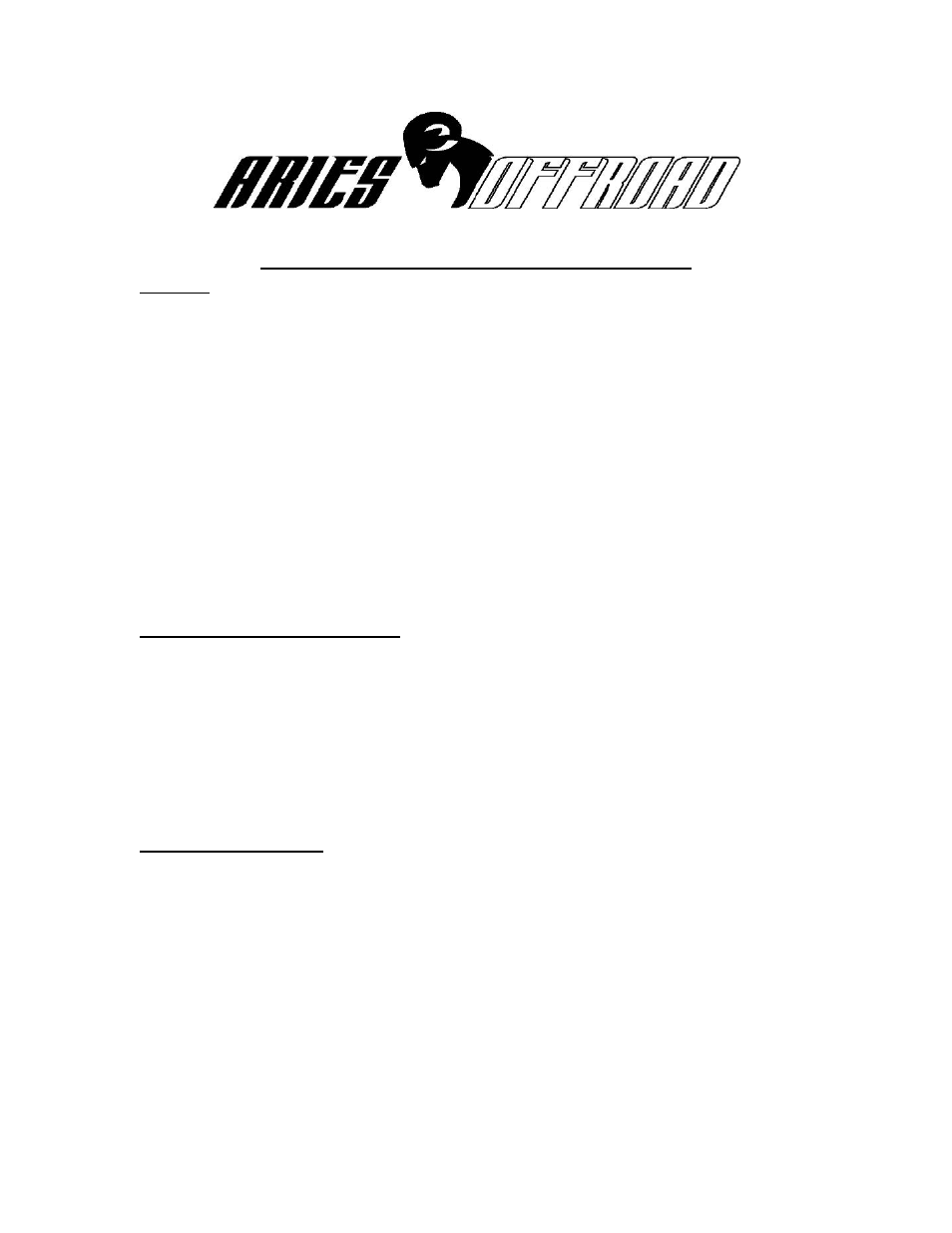 Aries Automotive 3047 User Manual | 2 pages