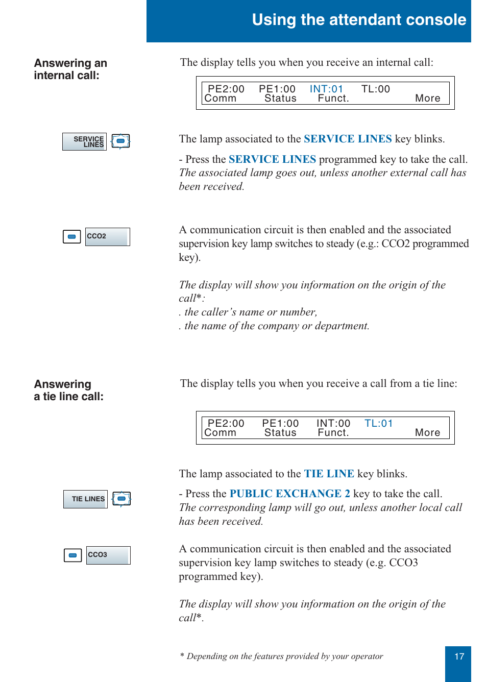 Using the attendant console | Aastra Telecom M760E User Manual | Page 23 / 60
