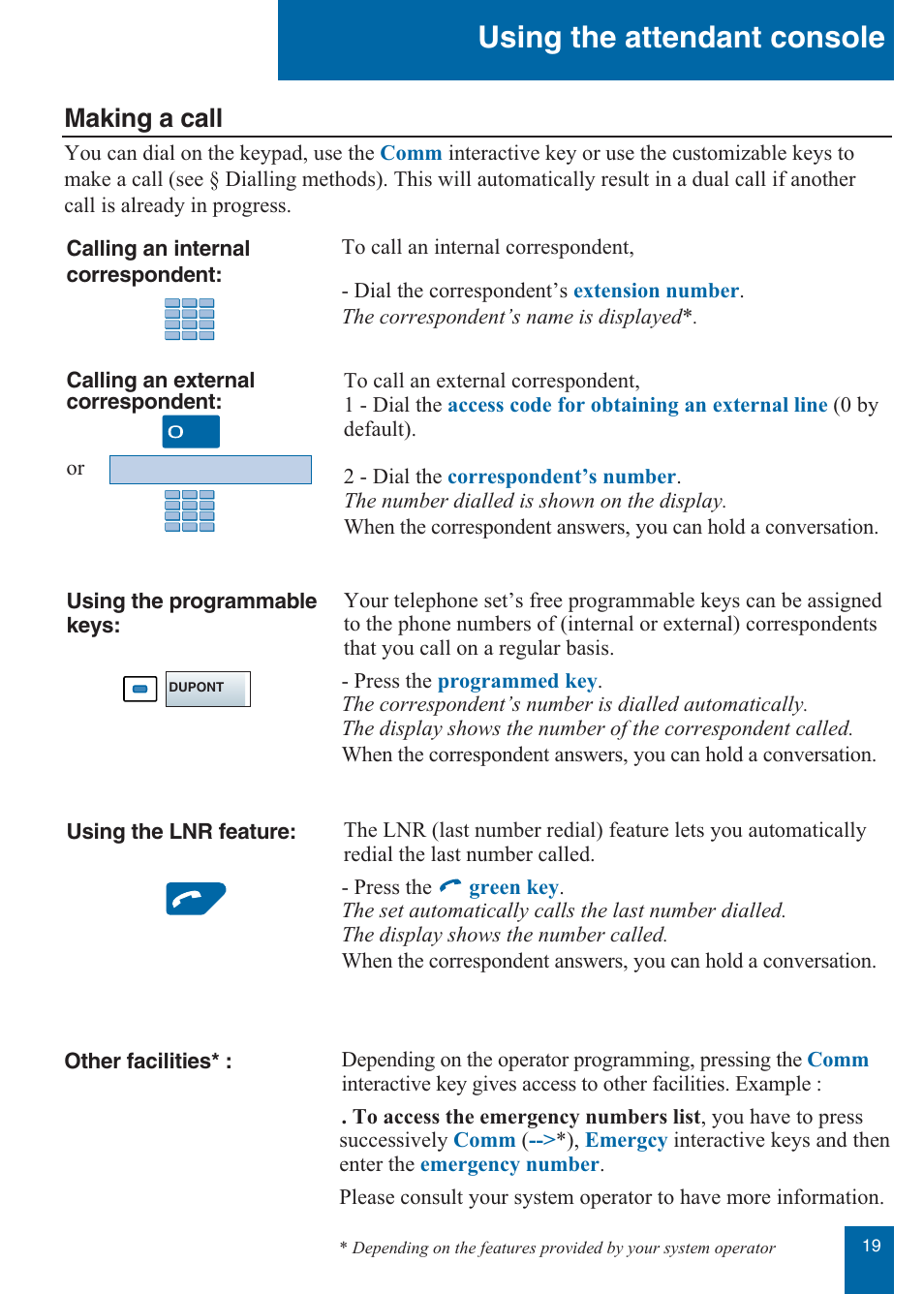Using the attendant console, Making a call | Aastra Telecom M760E User Manual | Page 25 / 60
