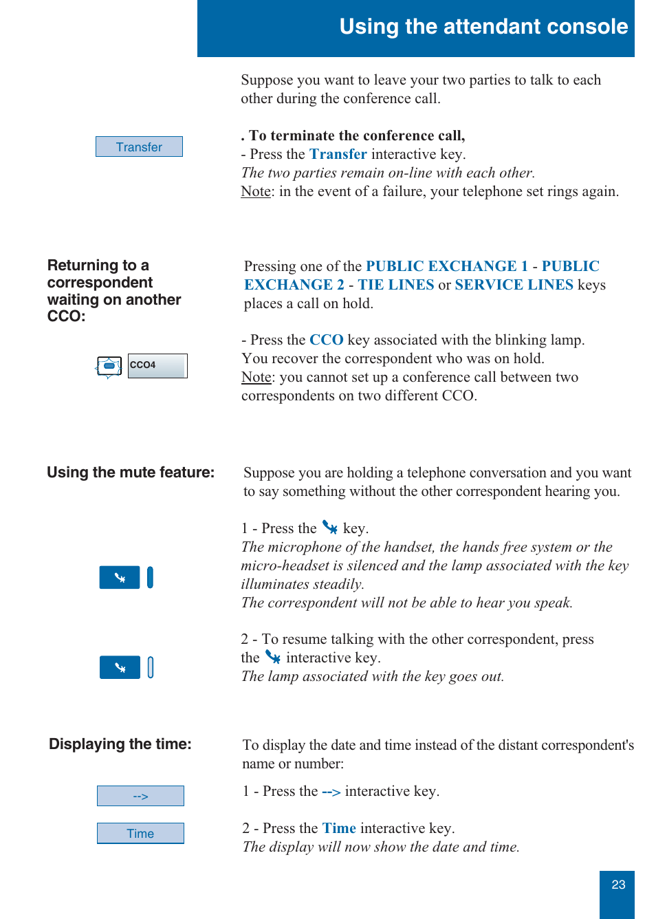 Using the attendant console | Aastra Telecom M760E User Manual | Page 29 / 60