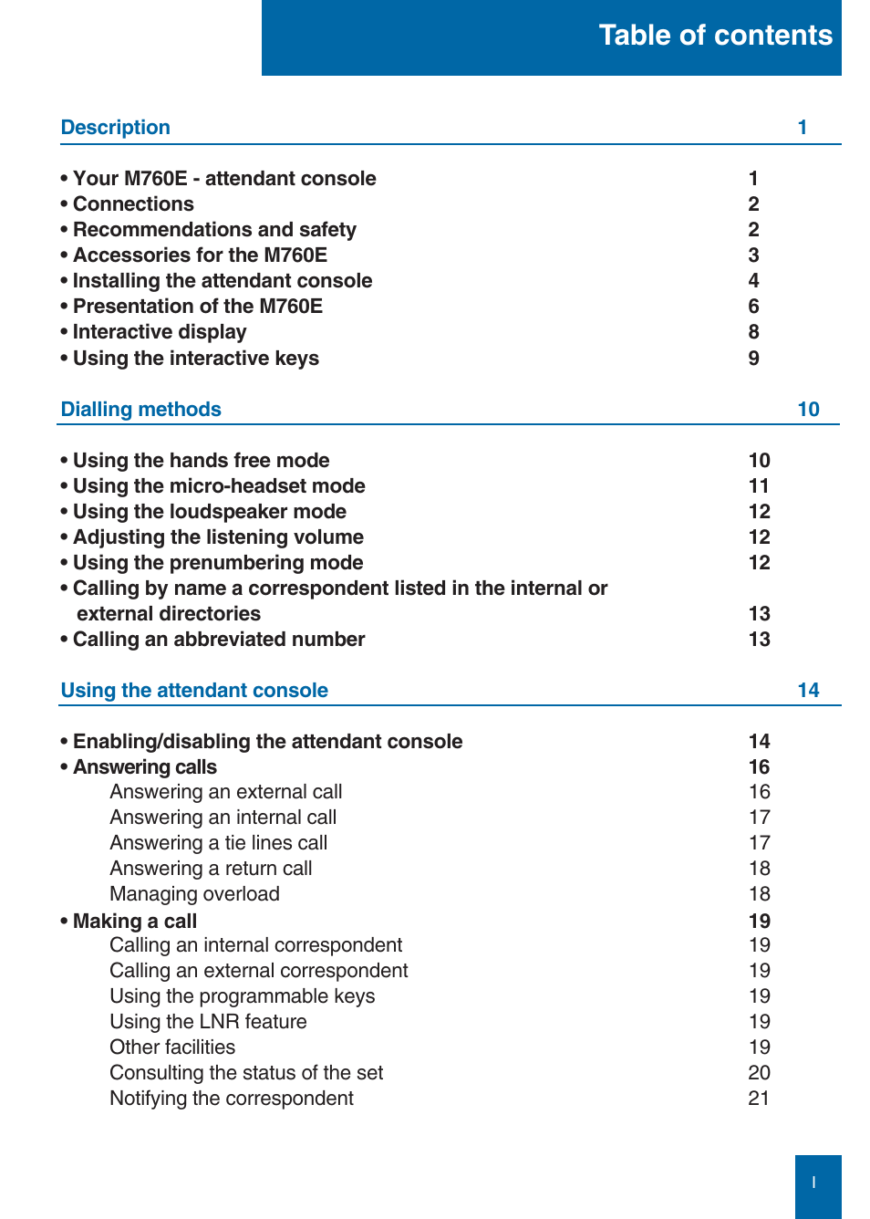 Aastra Telecom M760E User Manual | Page 3 / 60