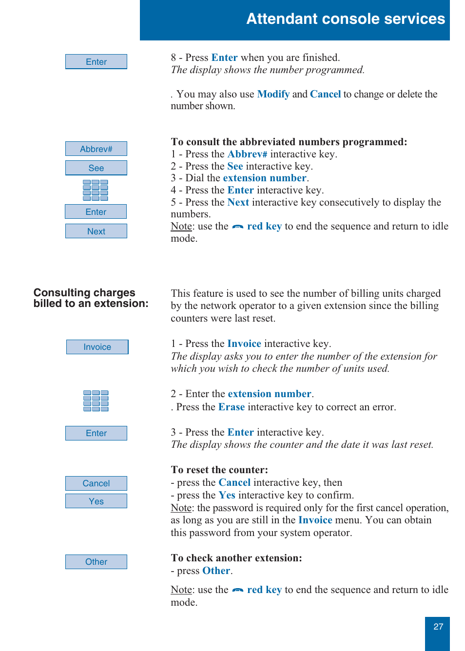 Attendant console services | Aastra Telecom M760E User Manual | Page 33 / 60