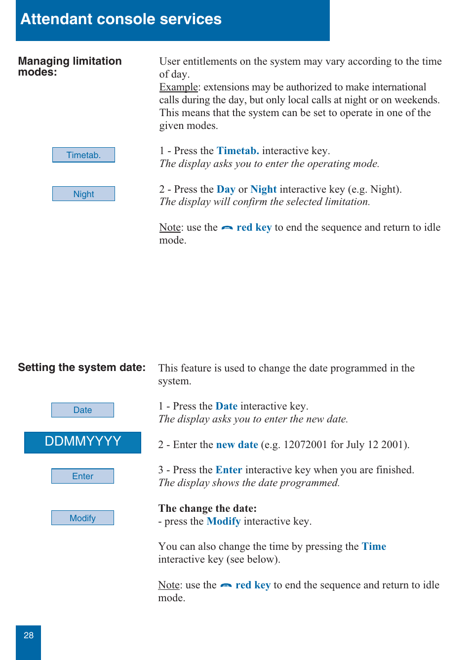 Attendant console services | Aastra Telecom M760E User Manual | Page 34 / 60