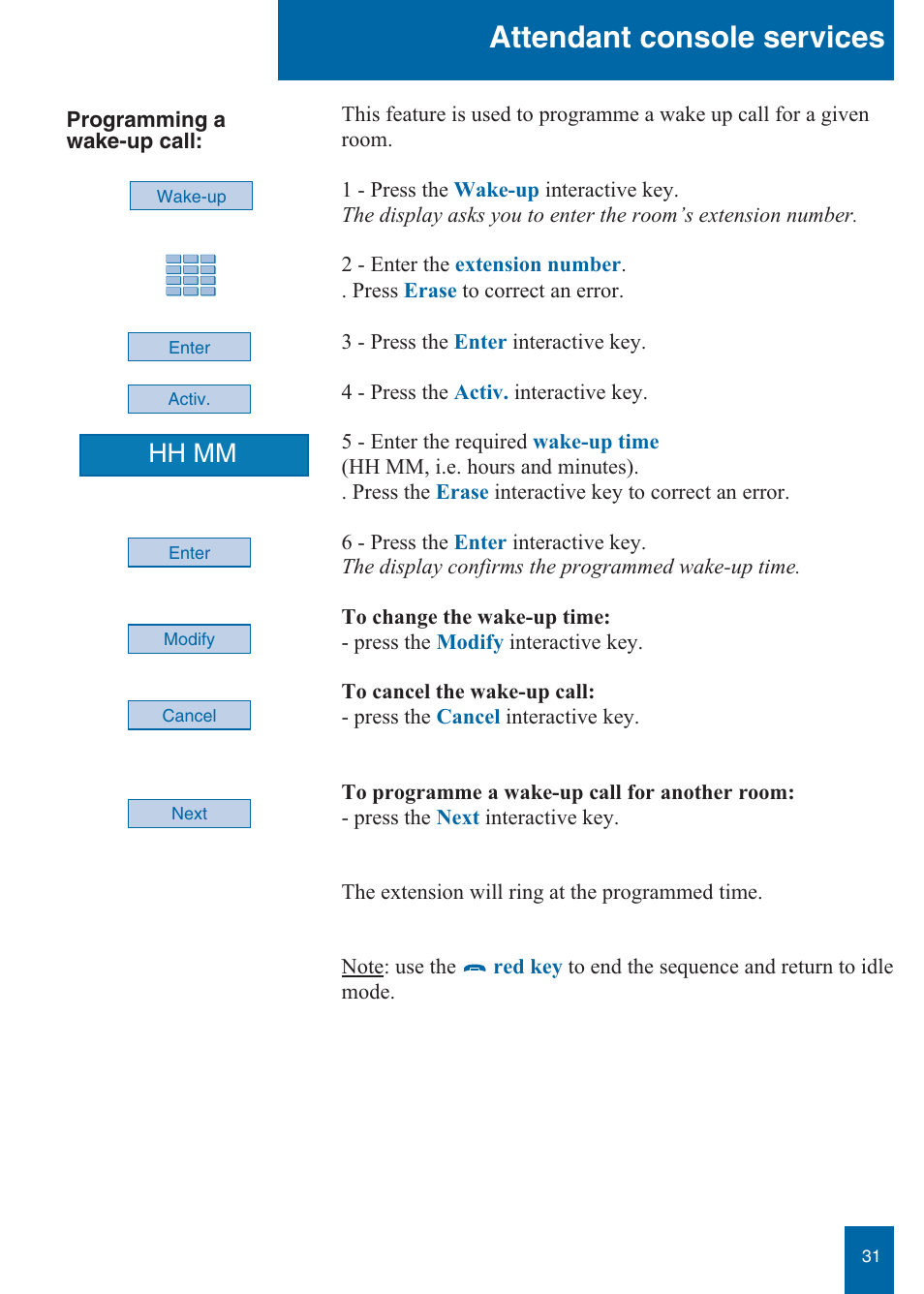 Attendant console services, Hh mm | Aastra Telecom M760E User Manual | Page 37 / 60