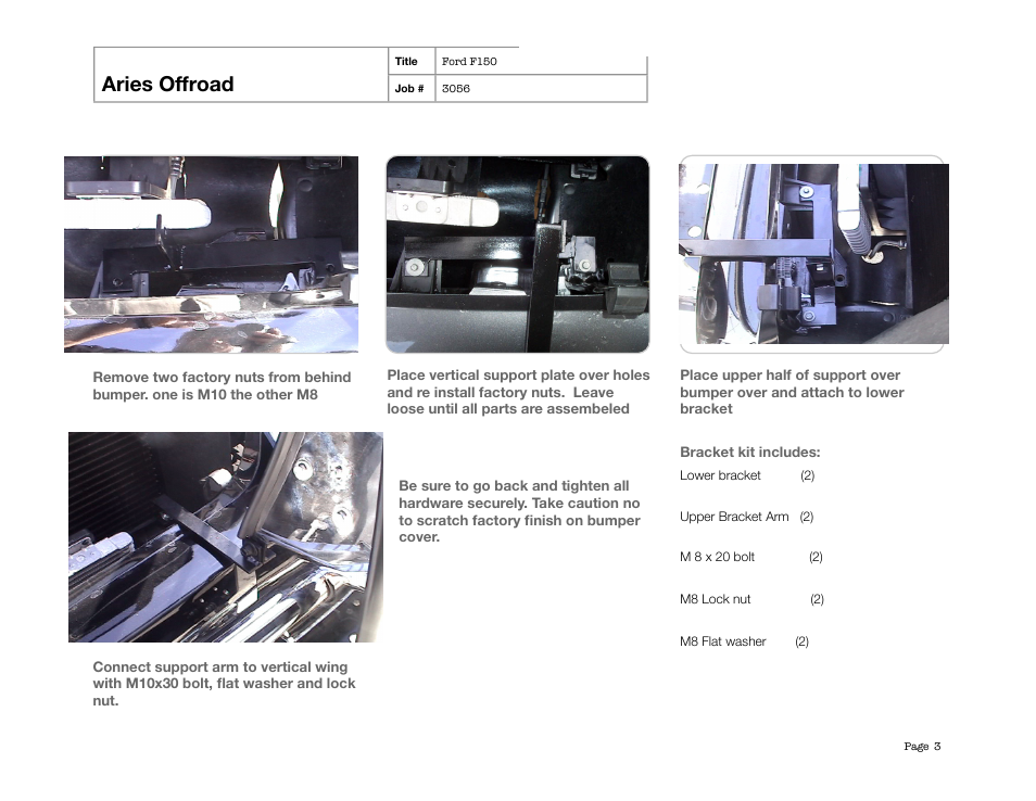 Aries offroad | Aries Automotive 3056 User Manual | Page 3 / 3