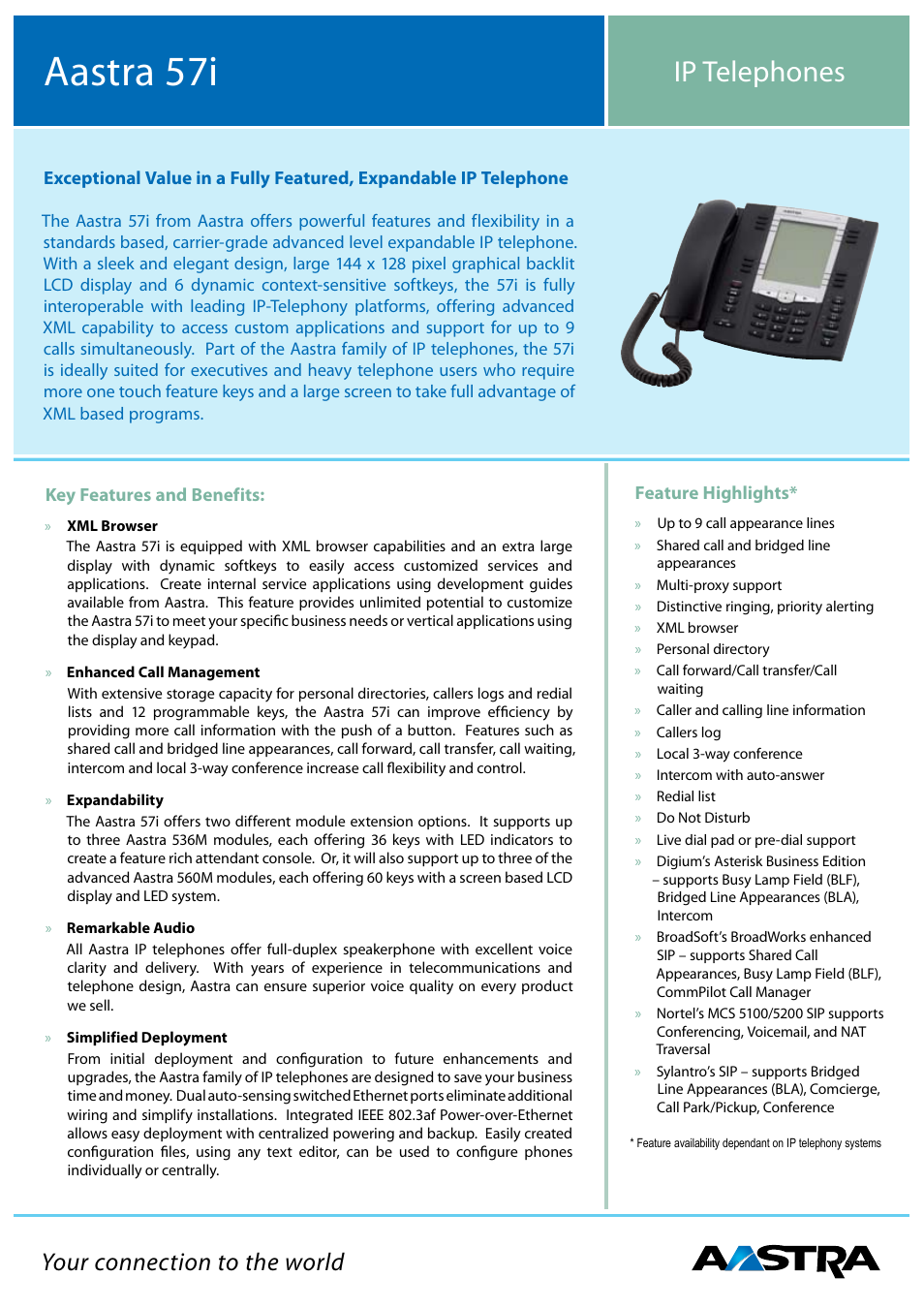 Aastra Telecom 57I User Manual | 2 pages