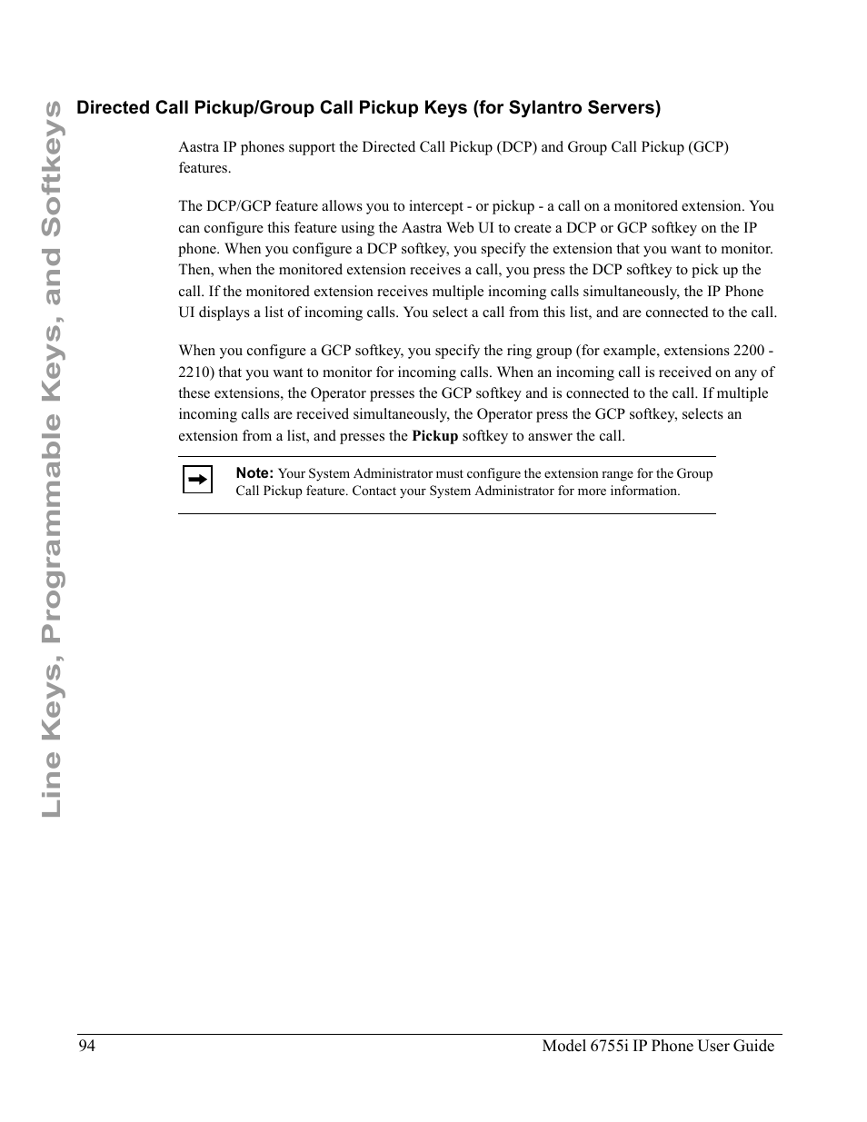 Line keys, programmable keys, and softkeys | Aastra Telecom 6755i User Manual | Page 102 / 276