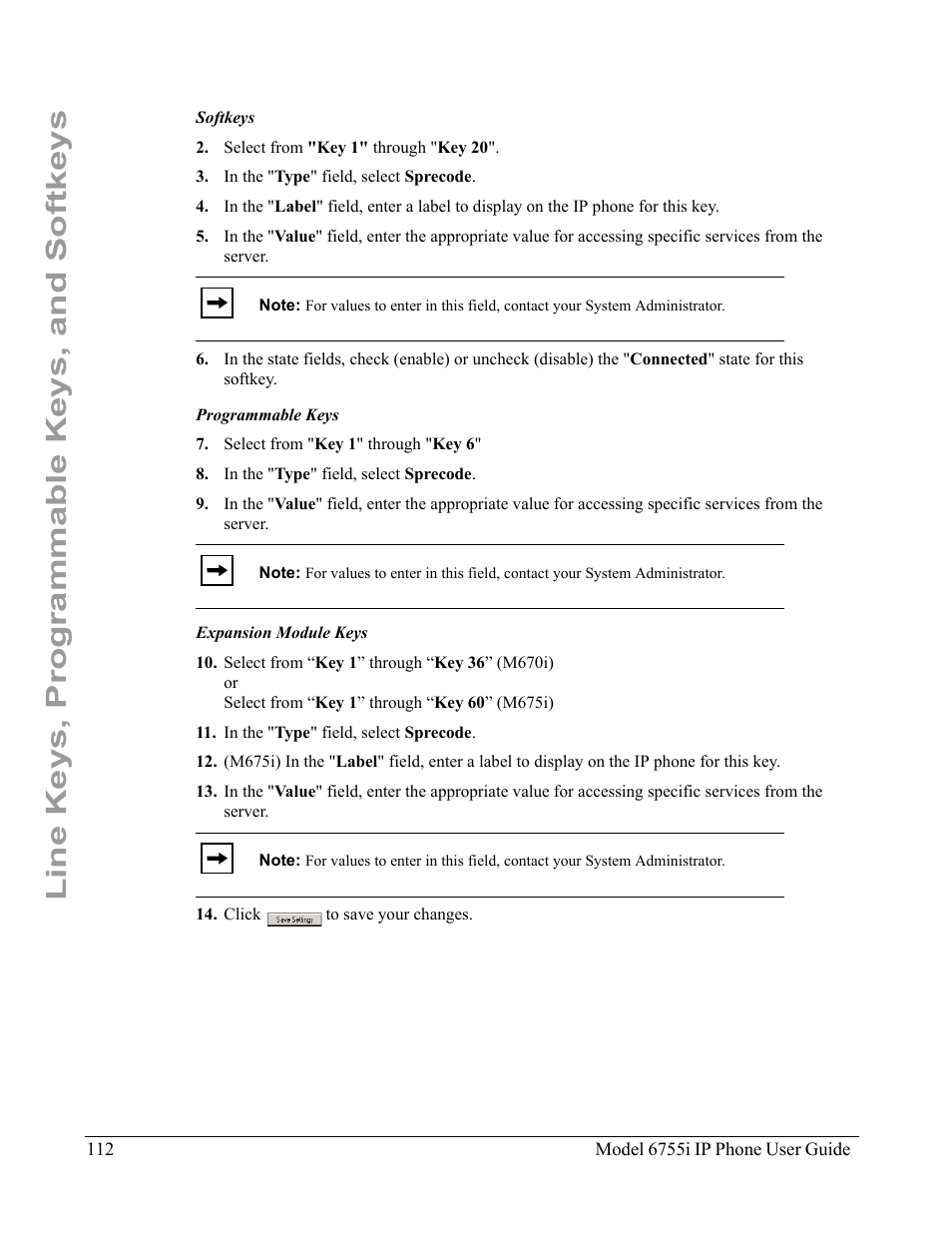 Line keys, programmable keys, and softkeys | Aastra Telecom 6755i User Manual | Page 120 / 276