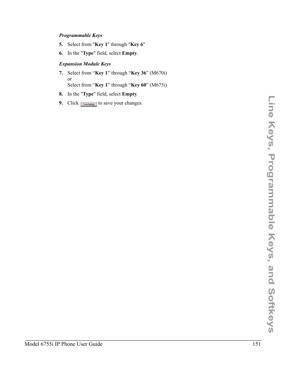 Line keys, programmable keys, and softkeys | Aastra Telecom 6755i User Manual | Page 159 / 276