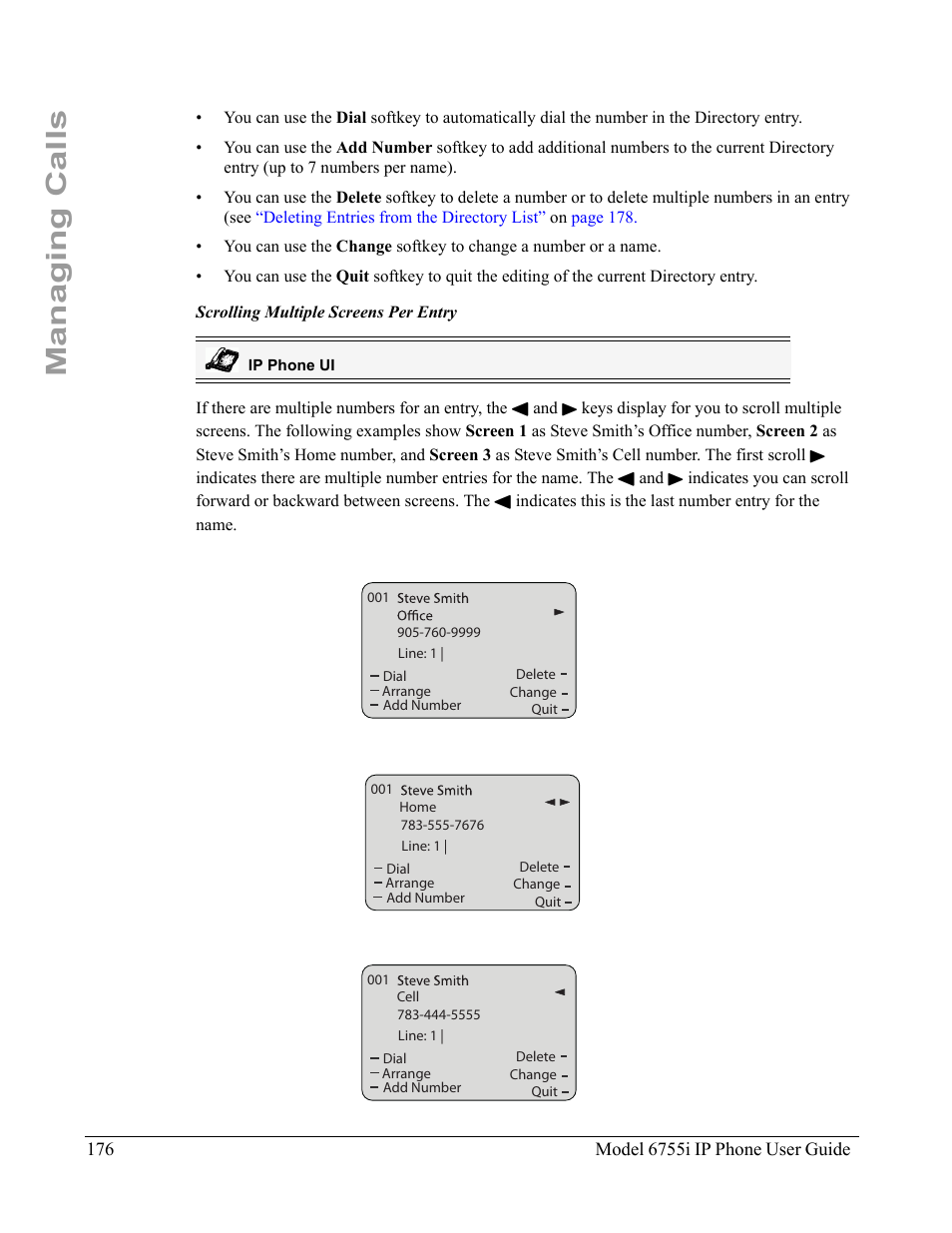 Managing calls | Aastra Telecom 6755i User Manual | Page 184 / 276