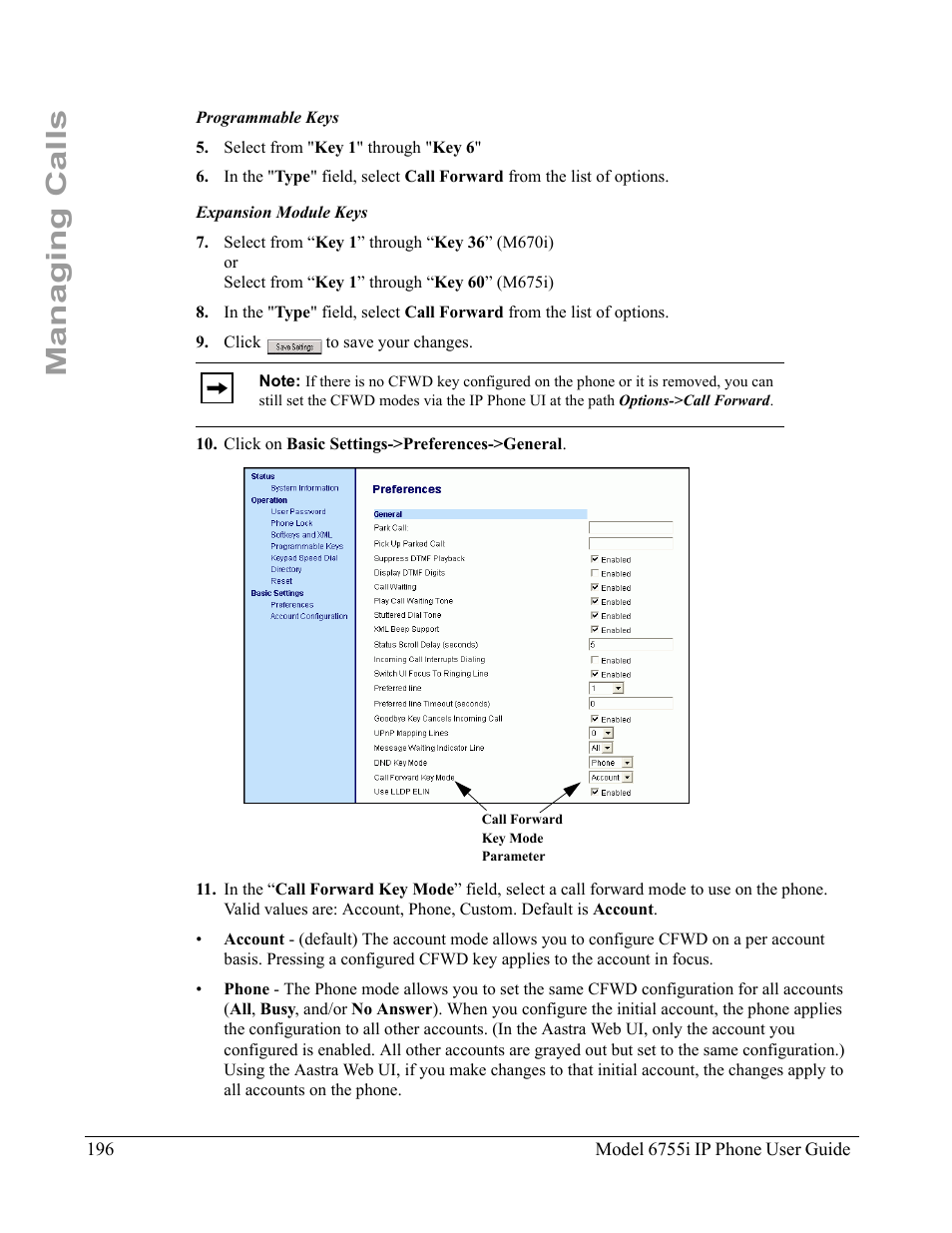 Managing calls | Aastra Telecom 6755i User Manual | Page 204 / 276