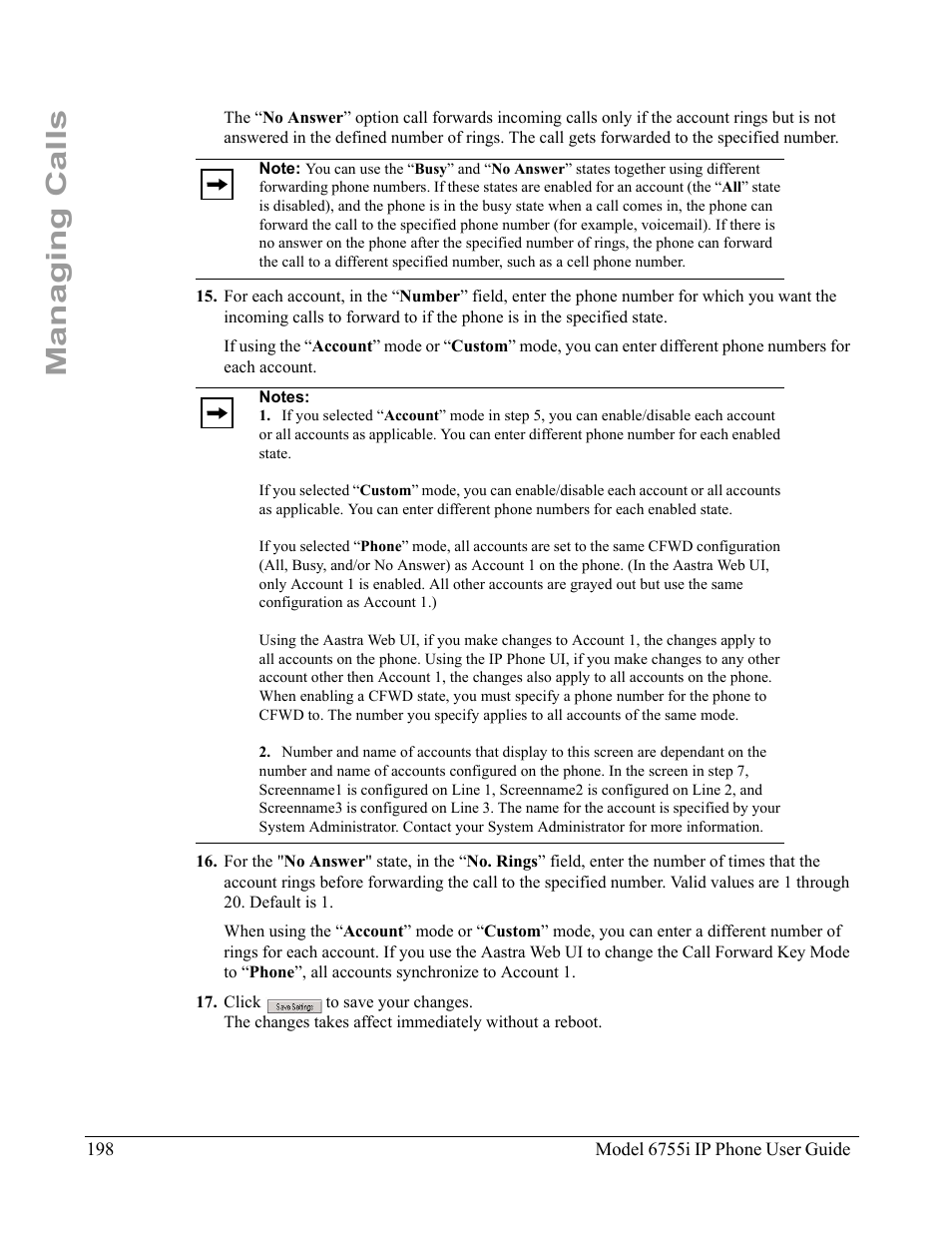 Managing calls | Aastra Telecom 6755i User Manual | Page 206 / 276